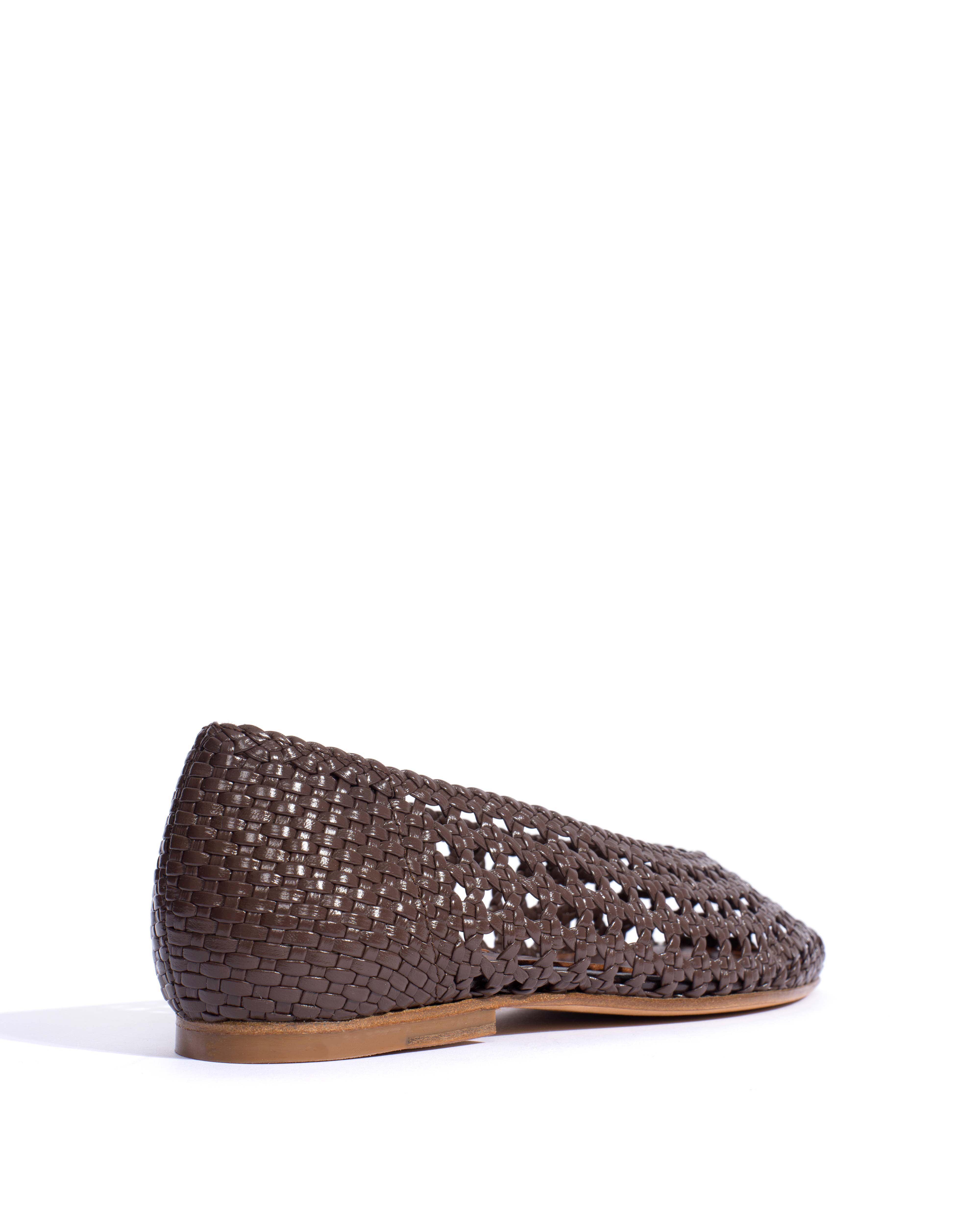 Sessi 10 hand-braided Hand-braided leather Coffee brown - Image 3