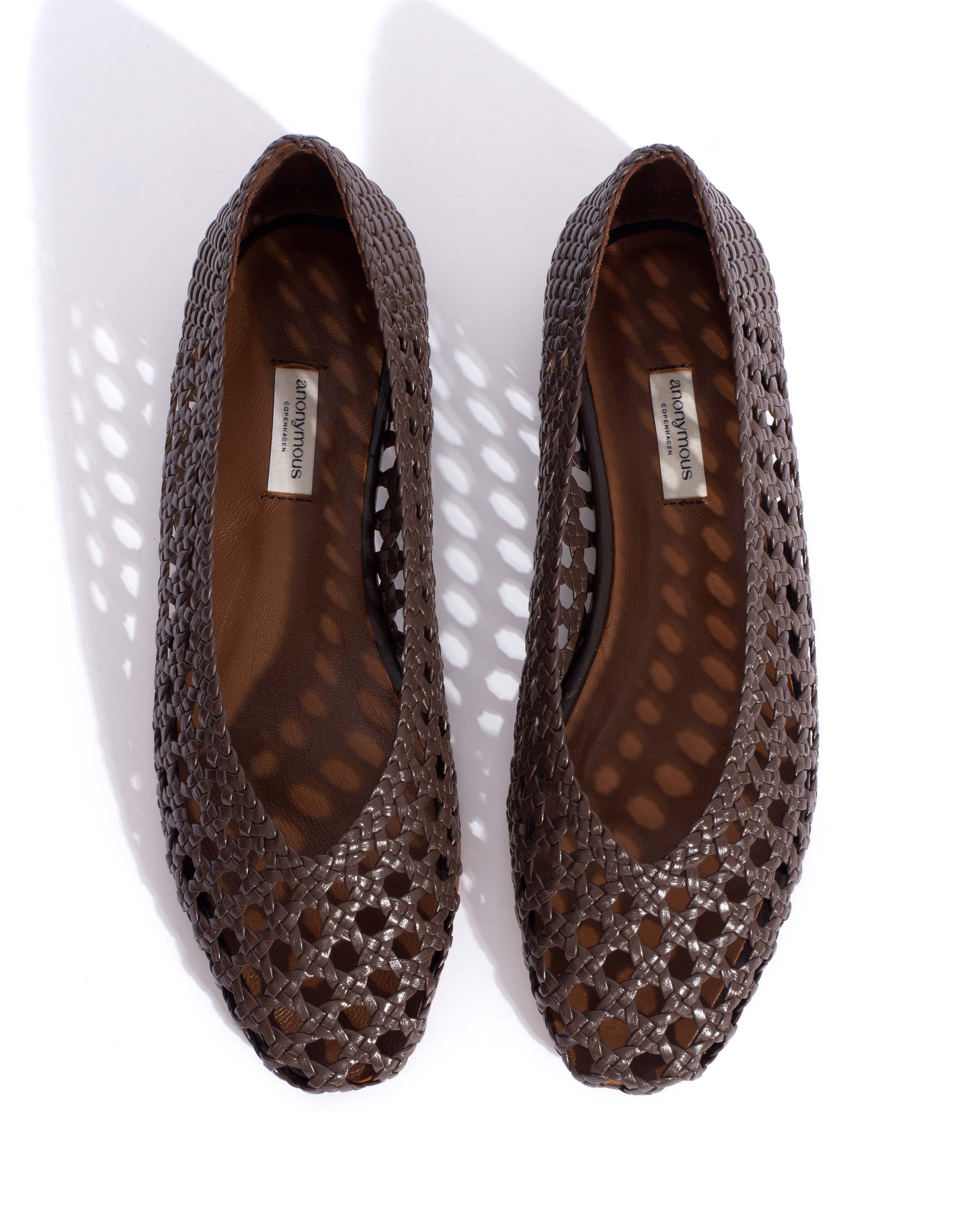 Sessi 10 hand-braided Hand-braided leather Coffee brown - Image 4
