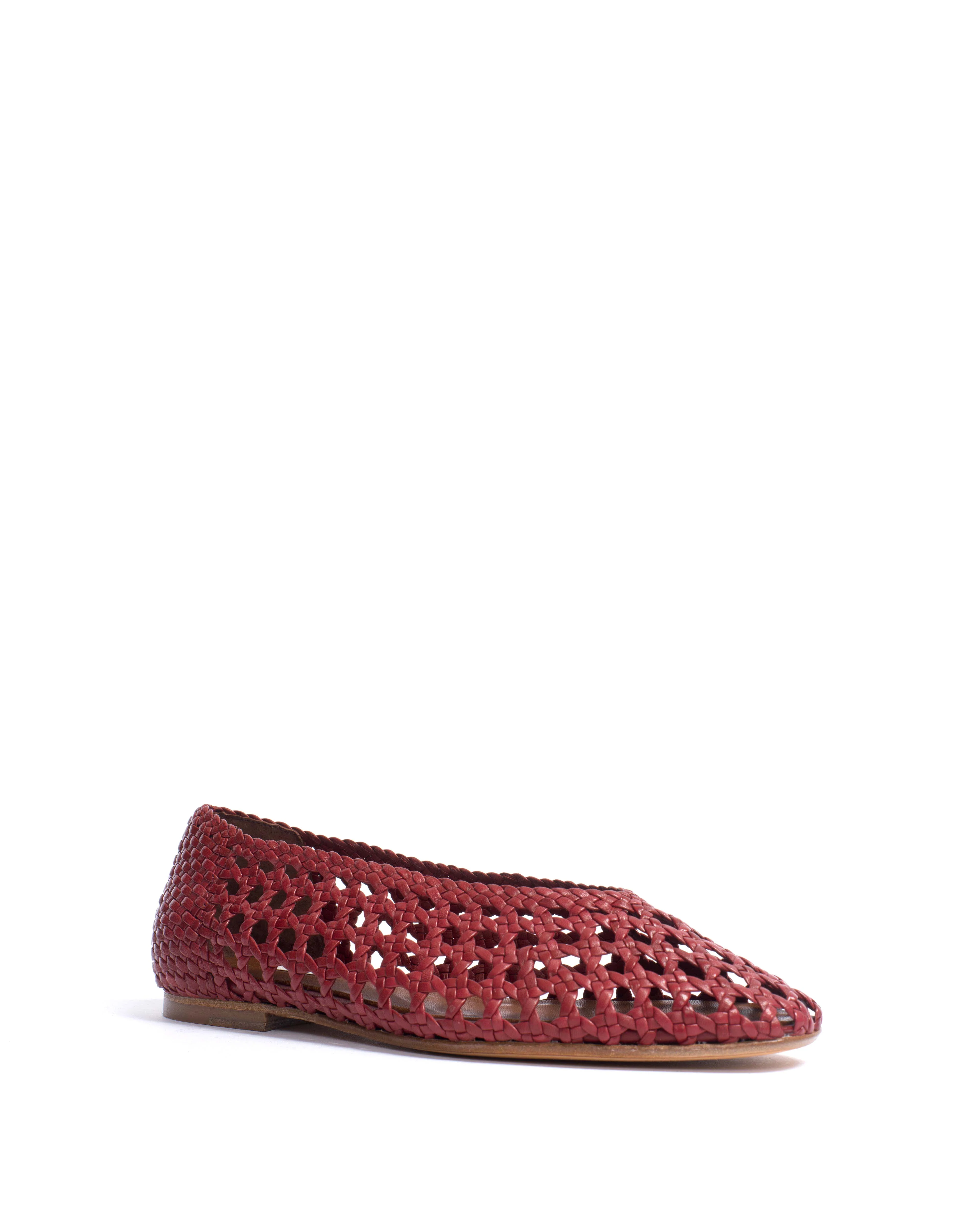 Sessi 10 hand-braided Hand-braided leather Pomegranate - Image 2