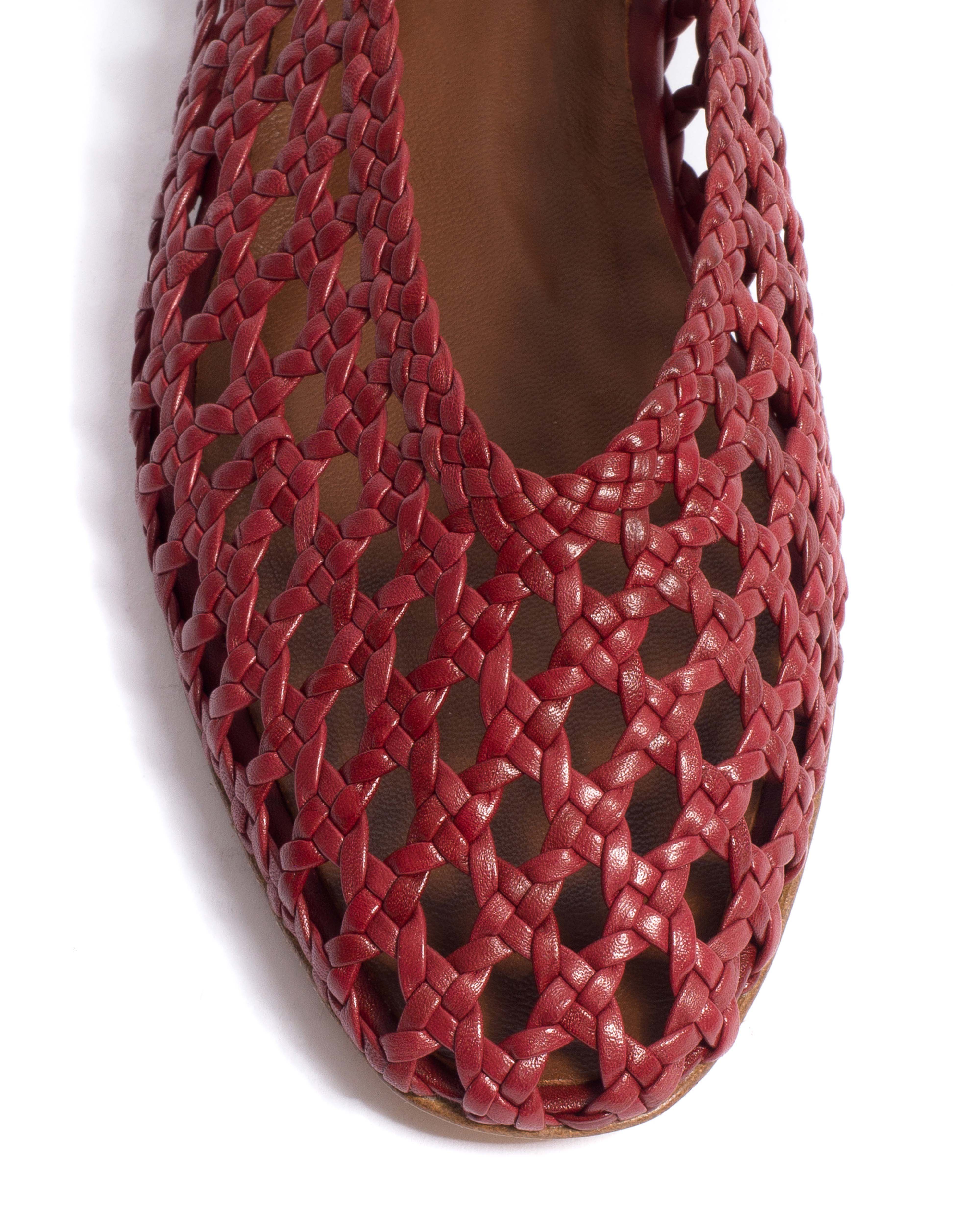 Sessi 10 hand-braided Hand-braided leather Pomegranate - Image 6