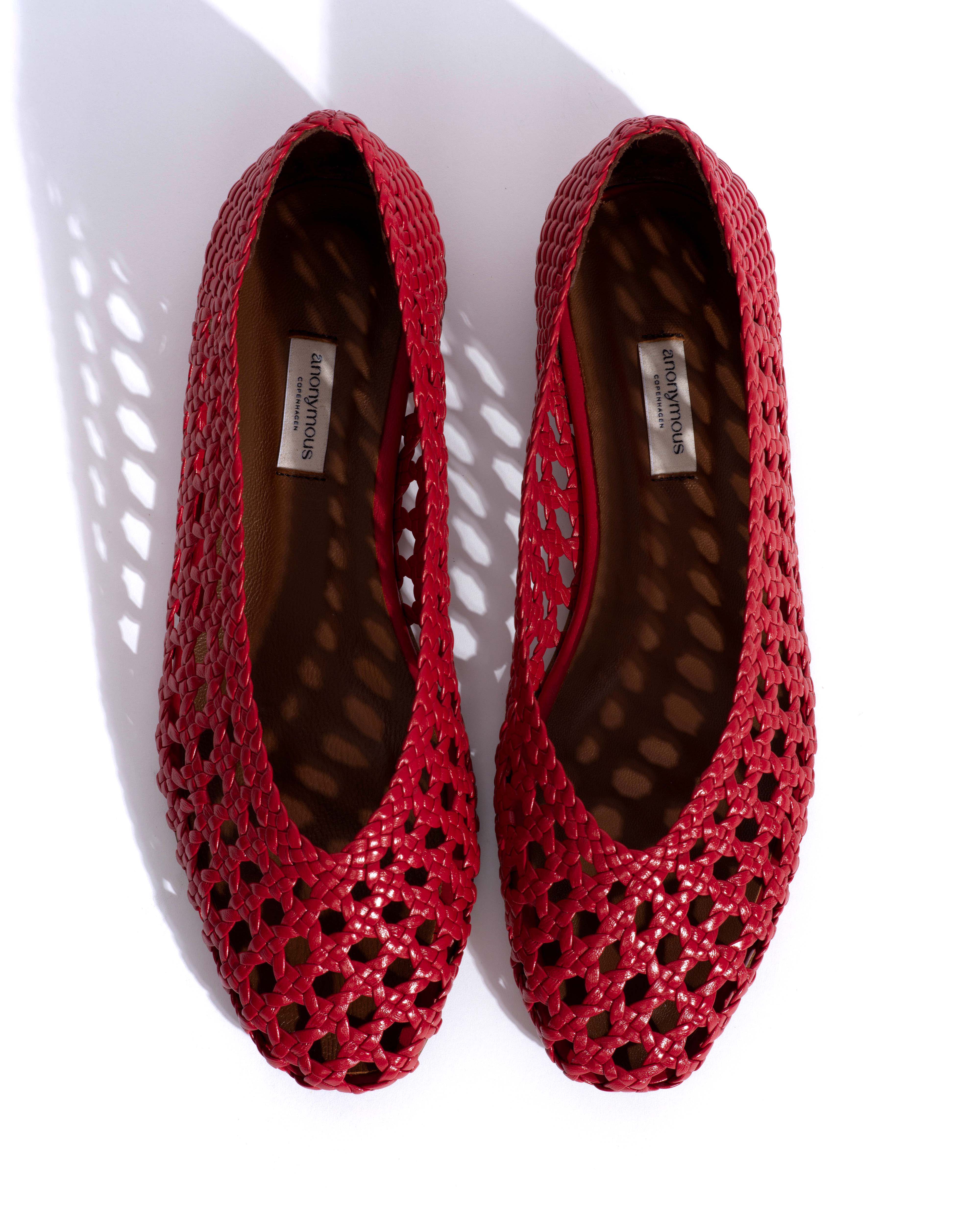 Sessi 10 hand-braided Hand-braided leather Ruby red - Image 5