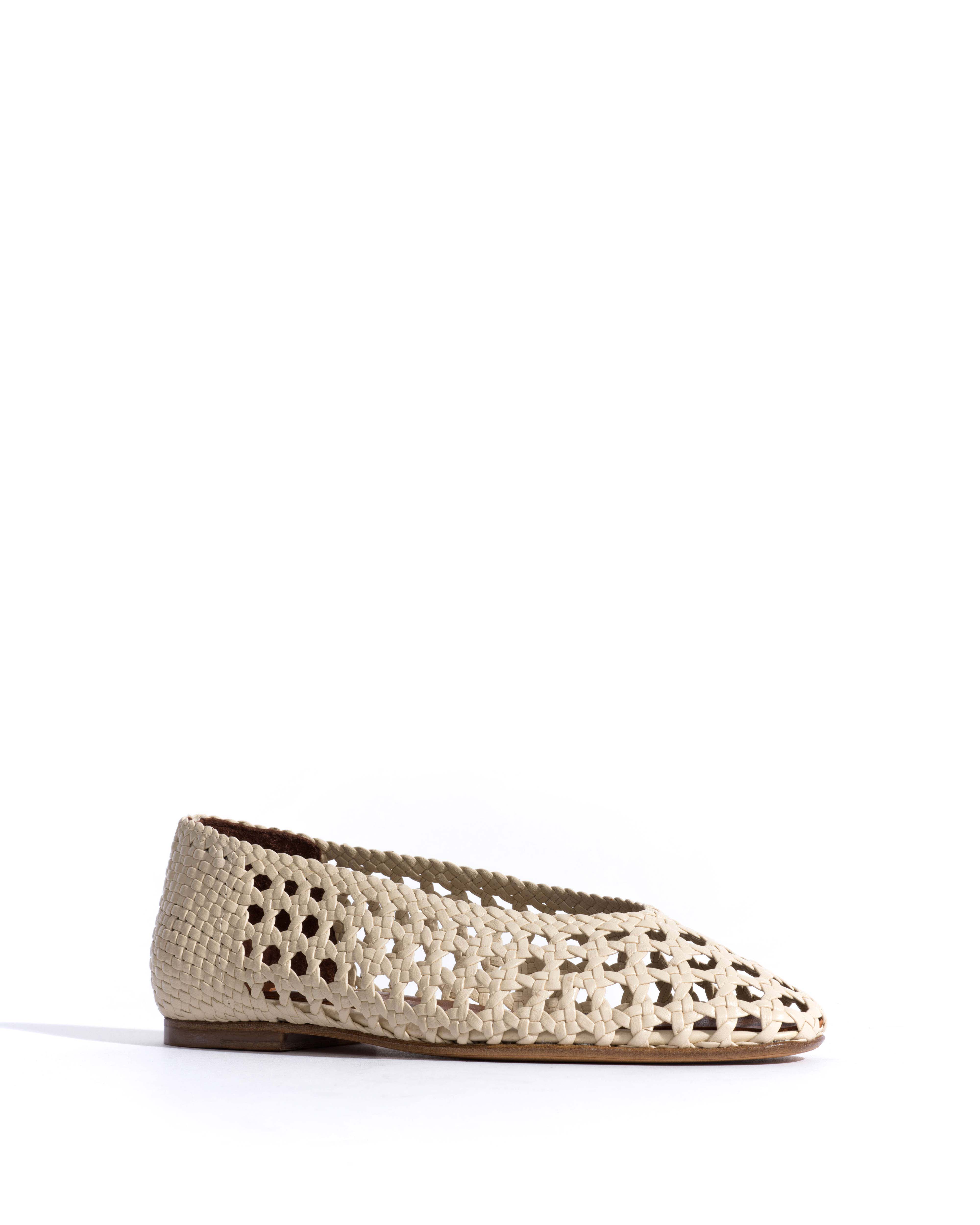 Sessi 10 hand-braided Hand-braided leather White sand - Image 2