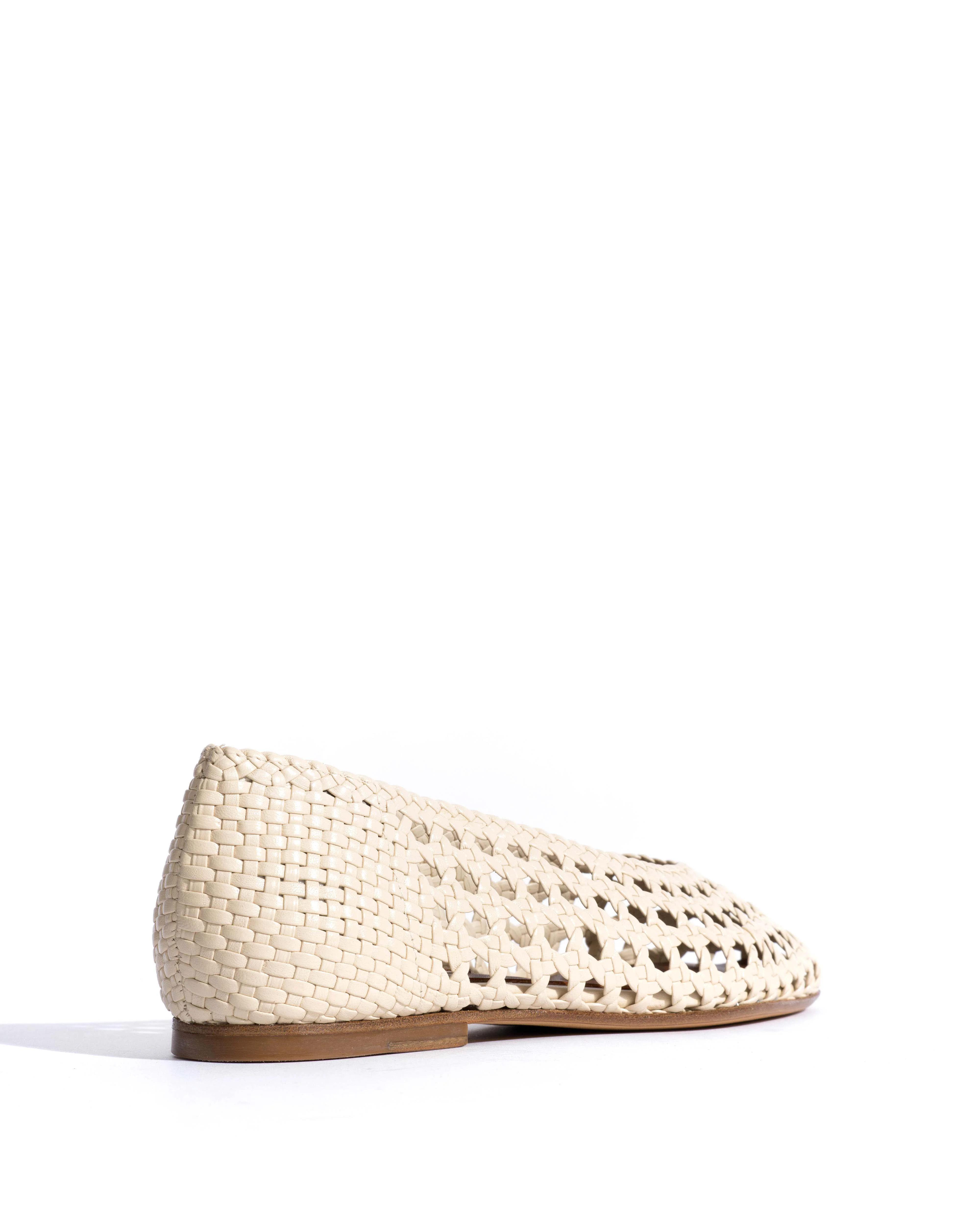 Sessi 10 hand-braided Hand-braided leather White sand - Image 3
