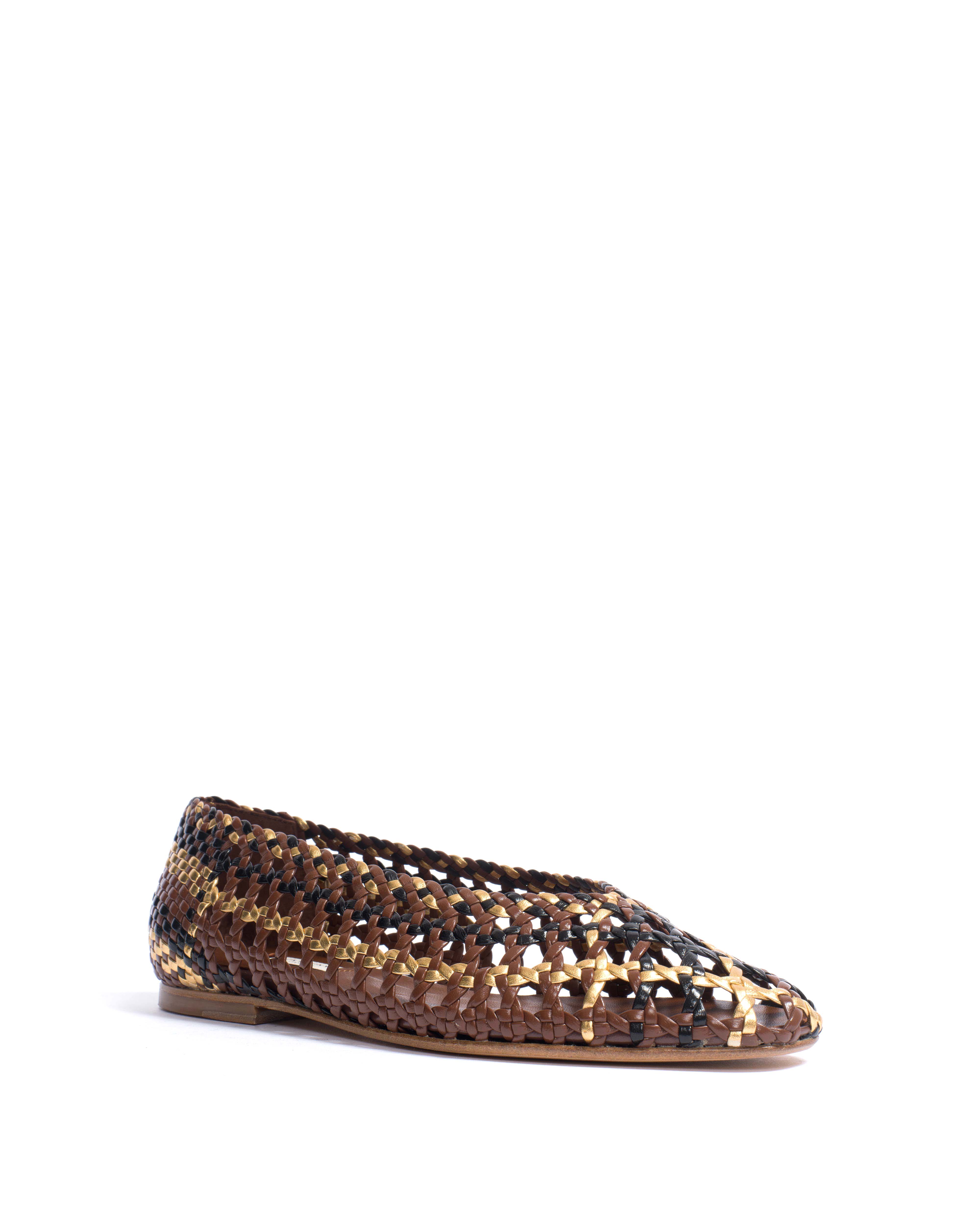 Sessi 10 Hand-braided leather Chocolate mix - Image 2