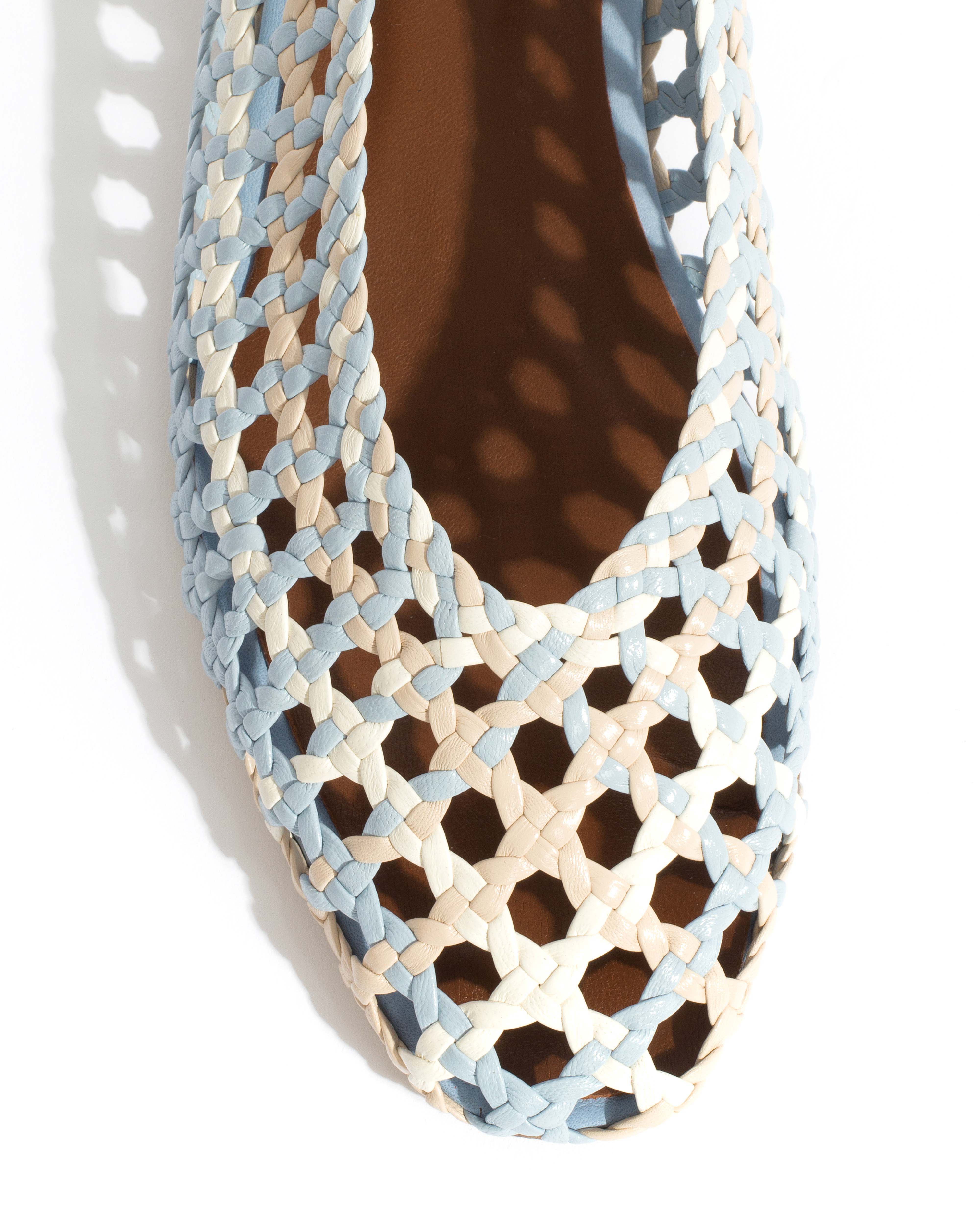 Sessi 10 Hand-braided leather Lichen blue mix - Image 5