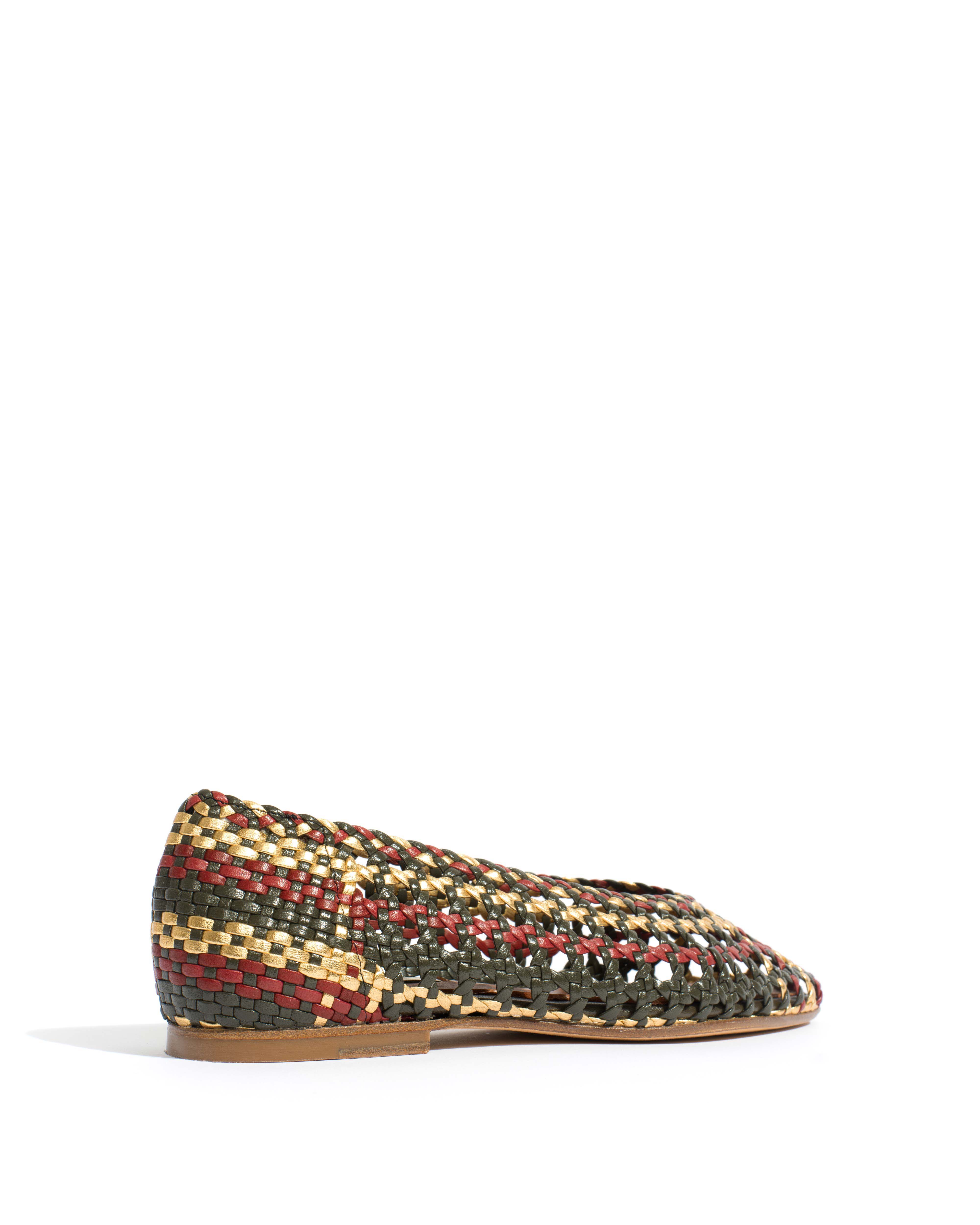 Sessi 10 Hand-braided leather Moss green mix - Image 3