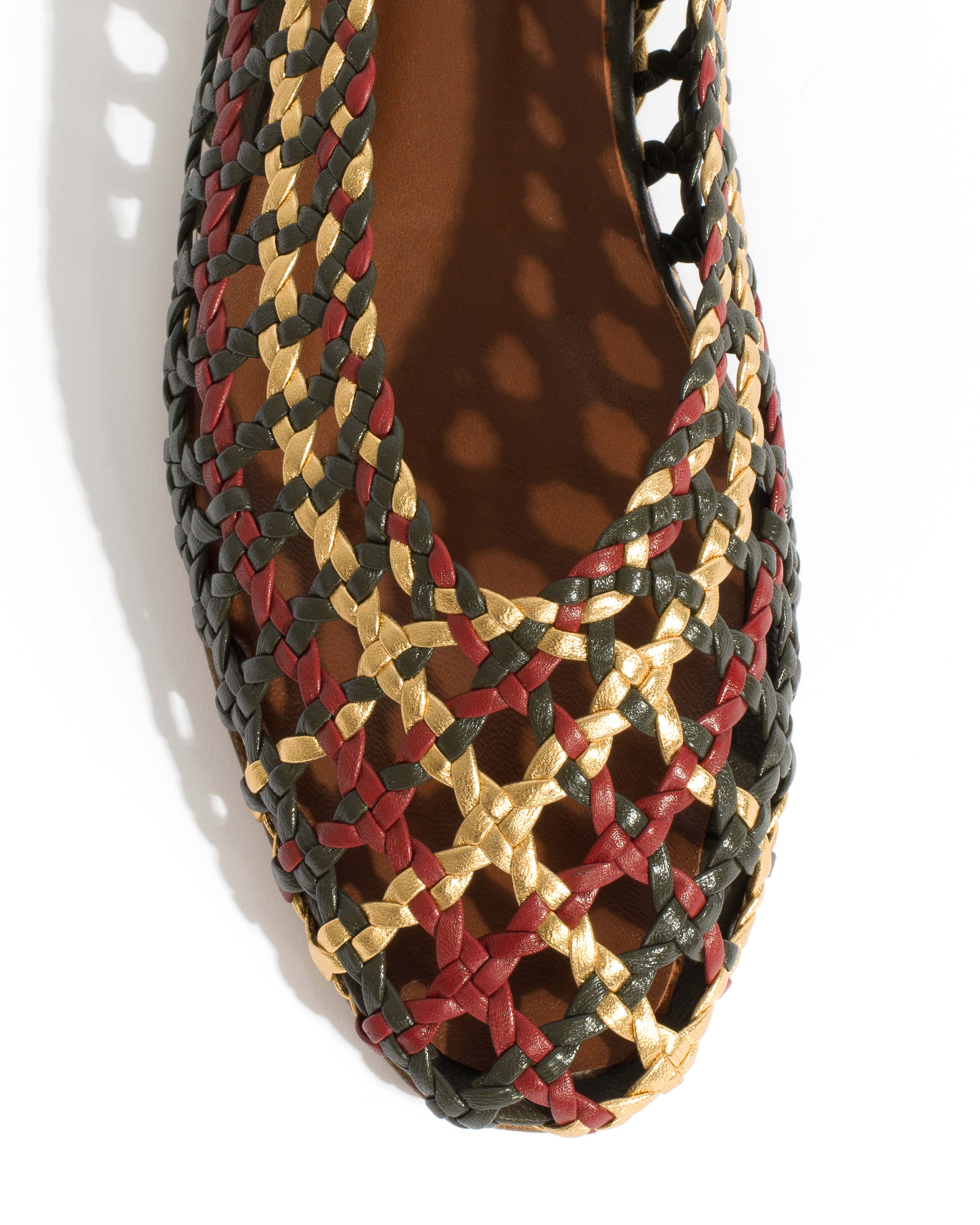 Sessi 10 Hand-braided leather Moss green mix - Image 5