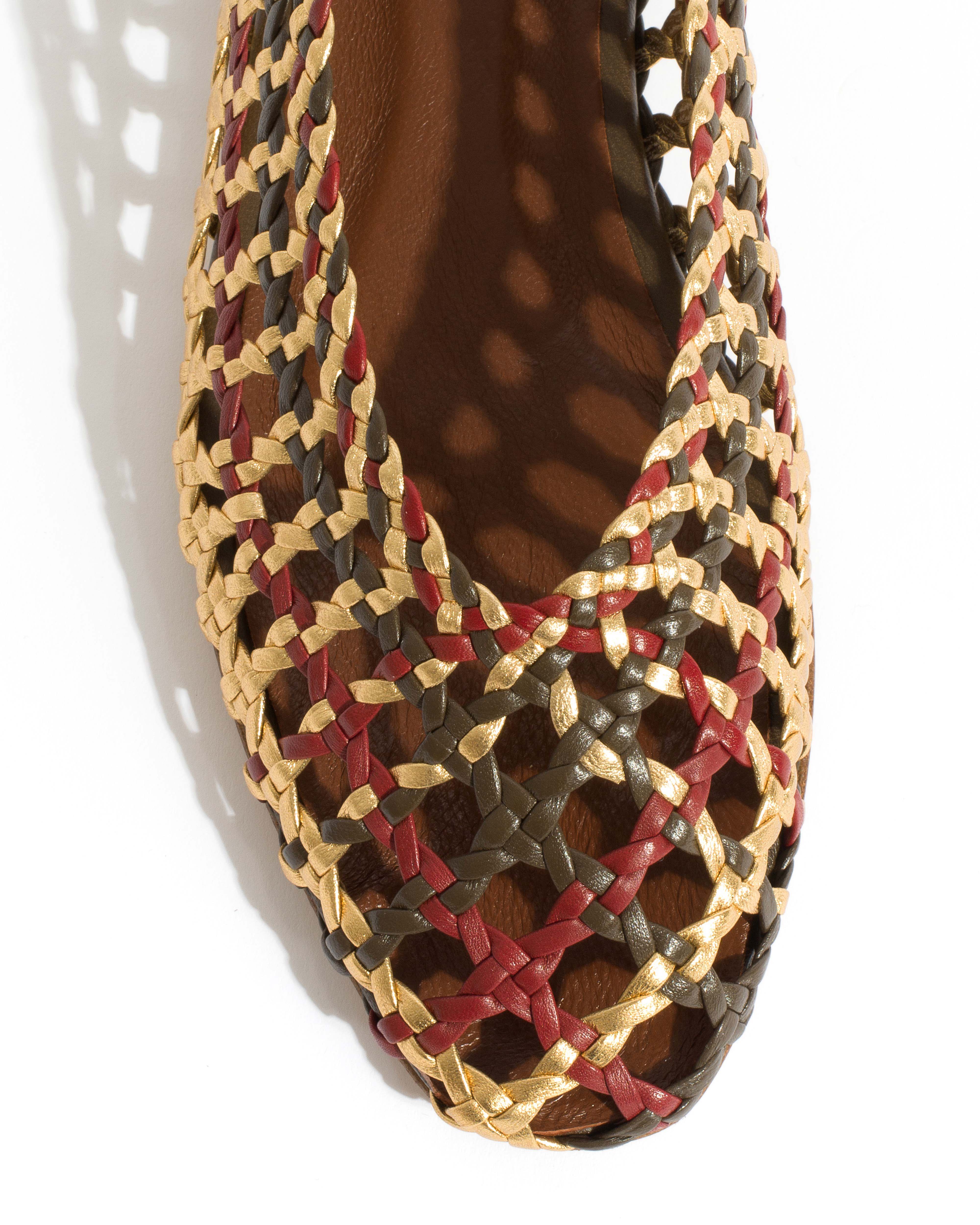Sessi 10 Hand-braided leather Olive green mix - Image 5