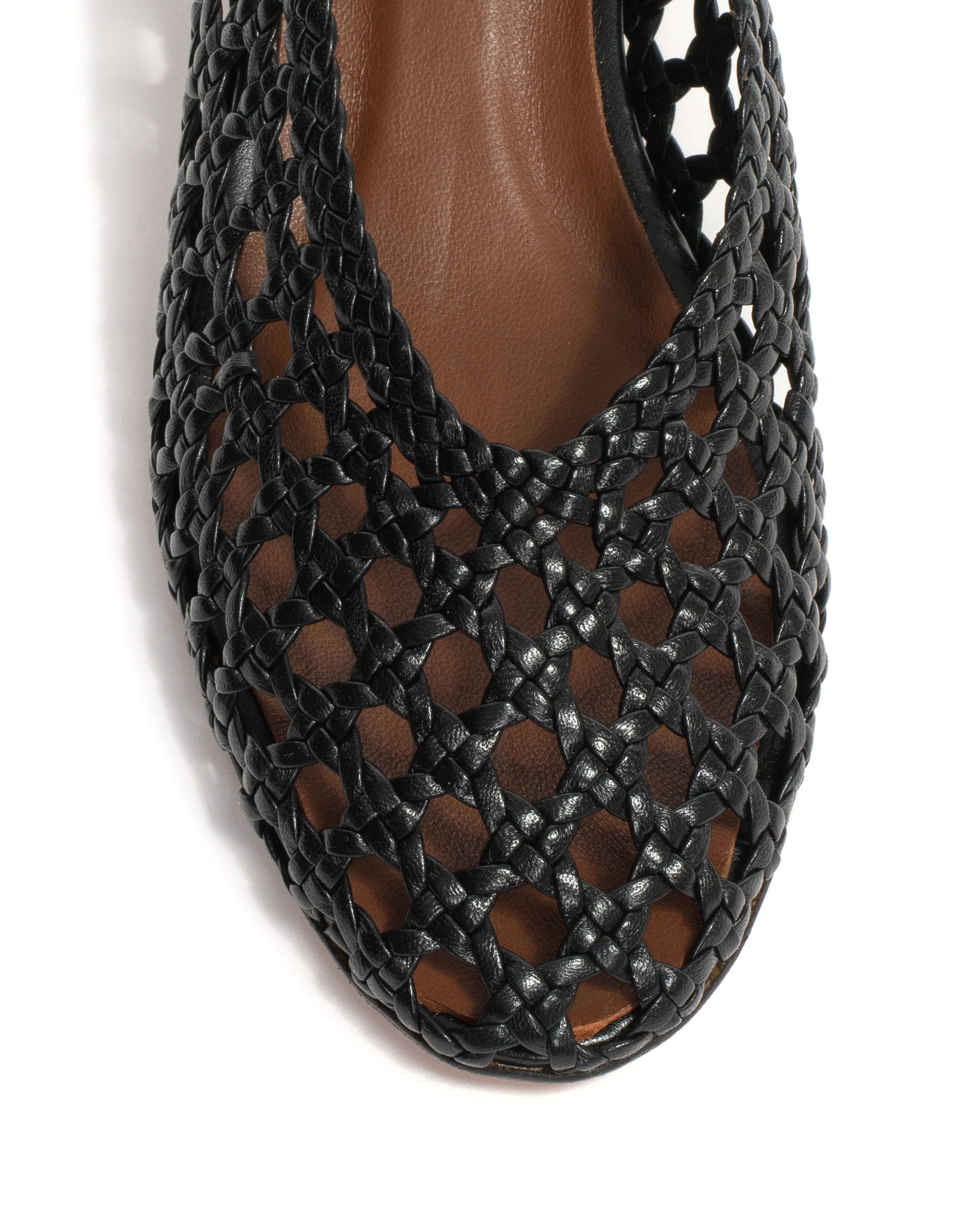 Sessi 40 hand-braided Hand-braided leather Black - Image 5