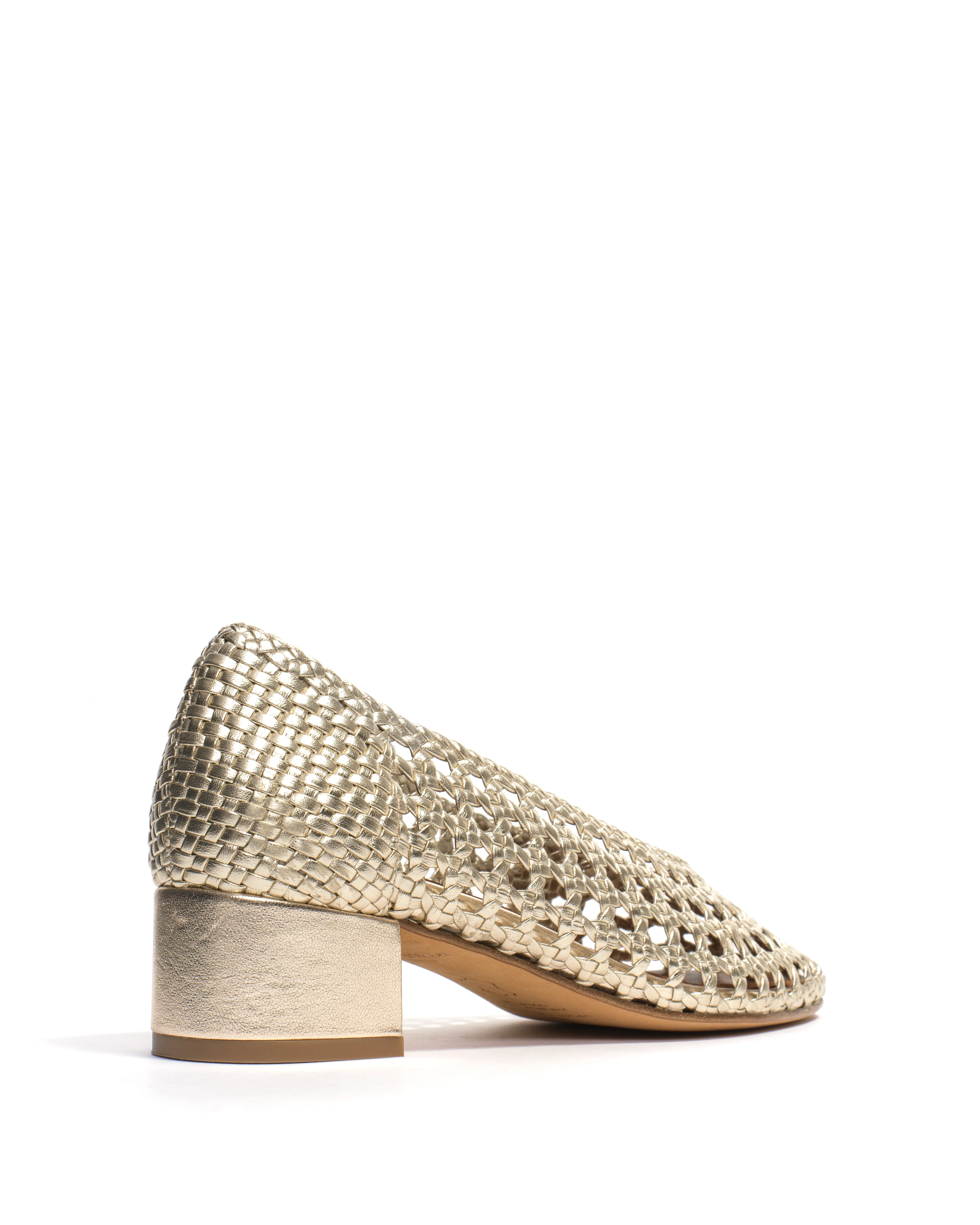 Sessi 40 hand-braided Hand-braided leather Champagne - Image 4