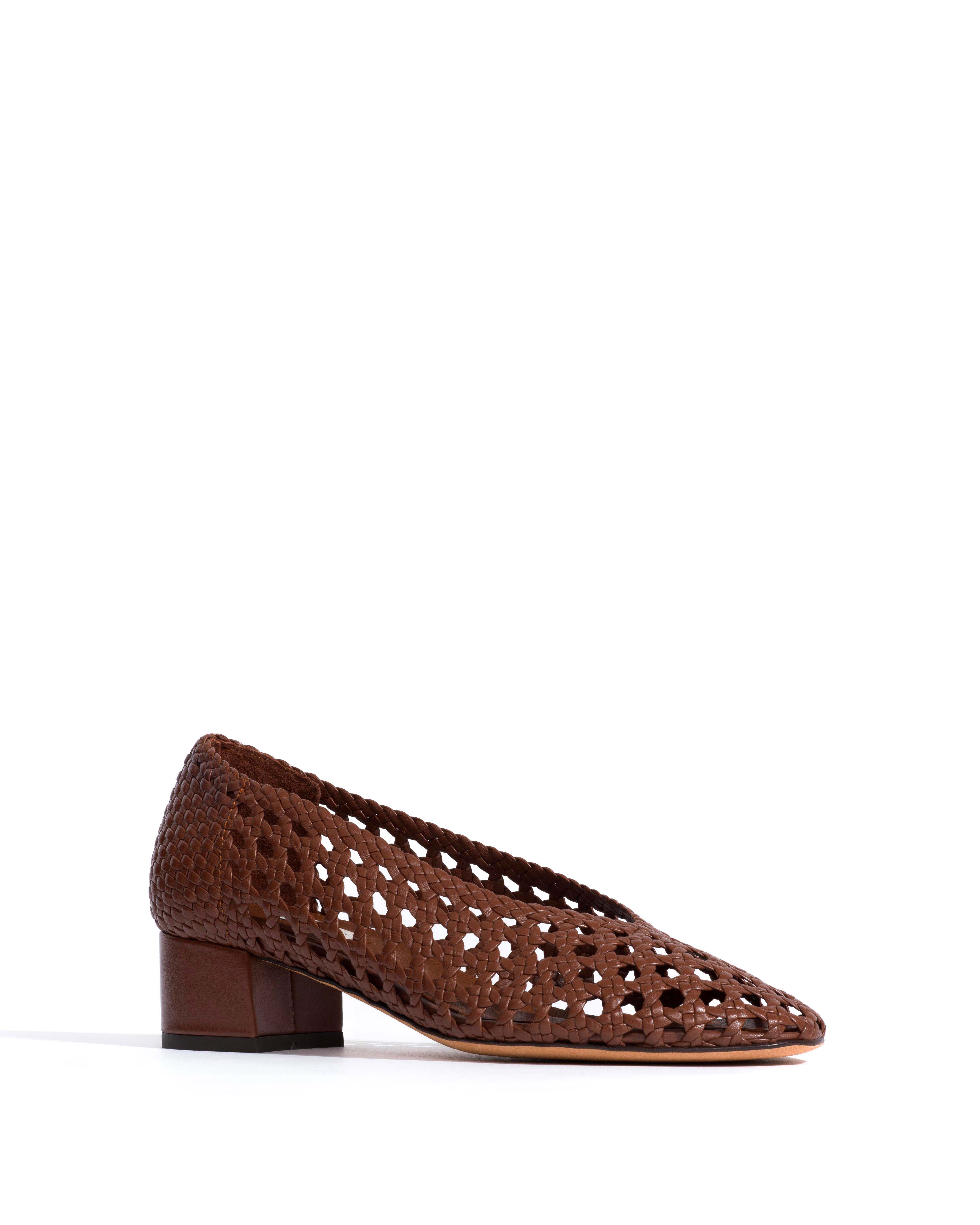 Sessi 40 hand-braided Hand-braided leather Chocolate - Image 2