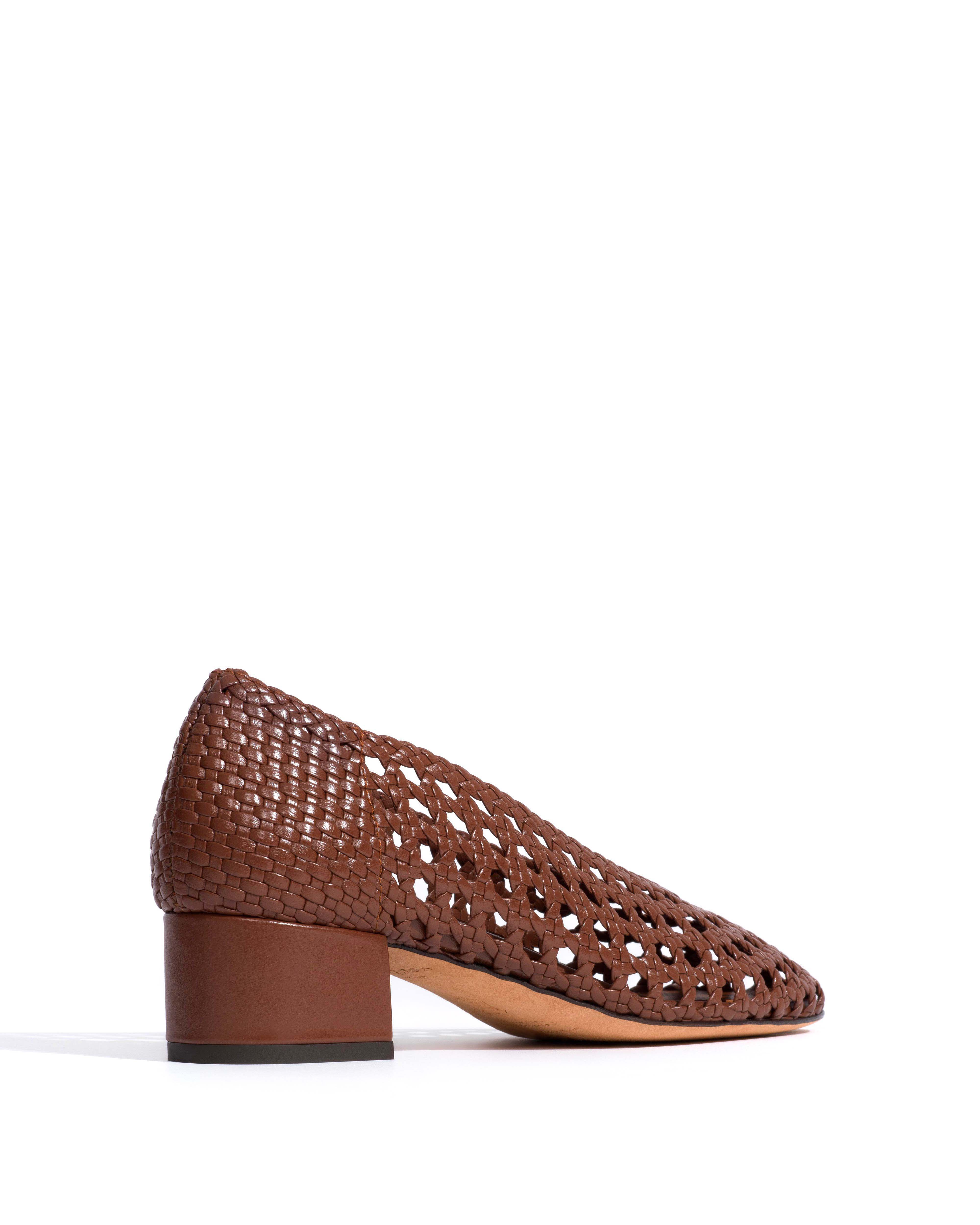 Sessi 40 hand-braided Hand-braided leather Chocolate - Image 3