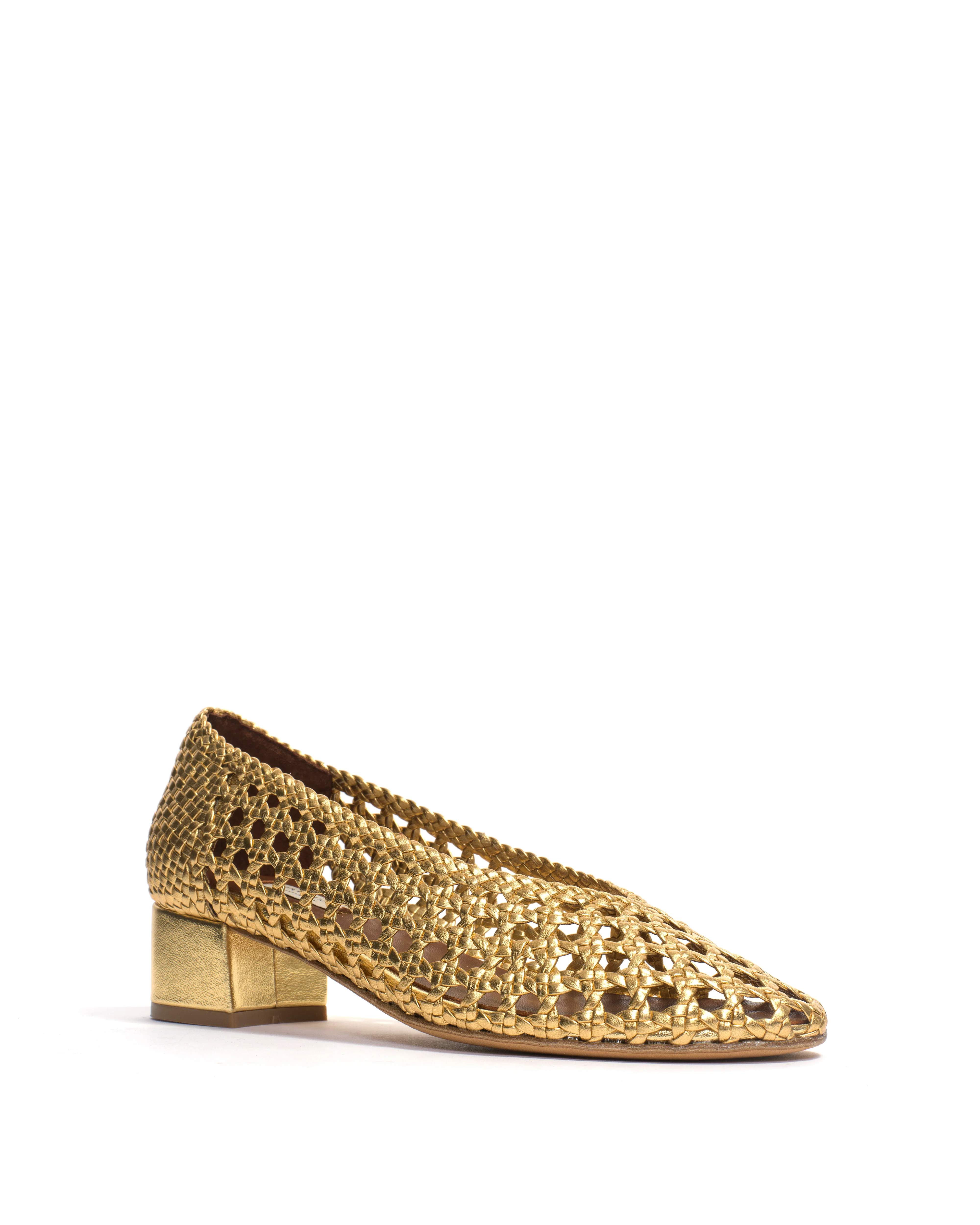Sessi 40 hand-braided Hand-braided leather Gold - Image 2