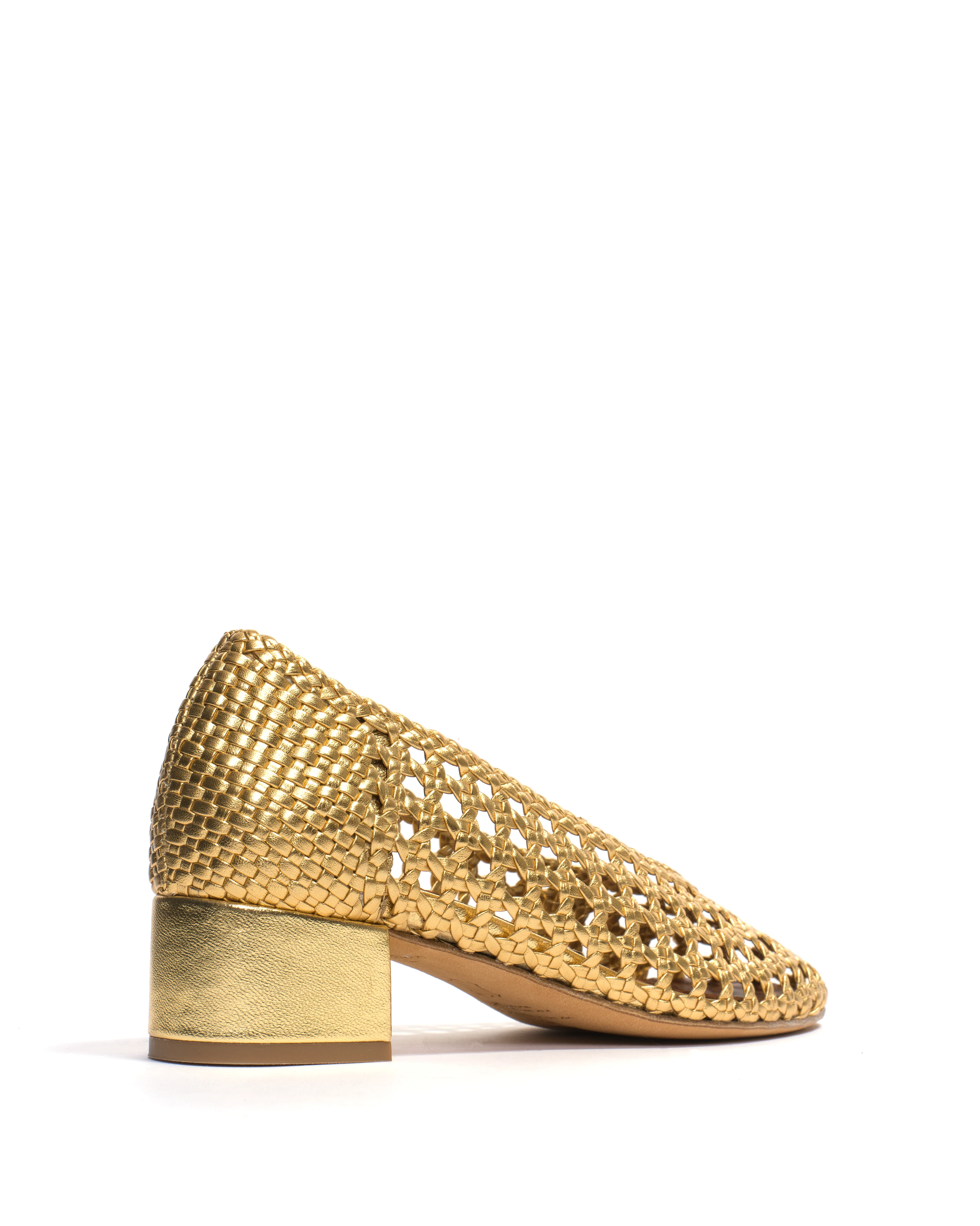 Sessi 40 hand-braided Hand-braided leather Gold - Image 3