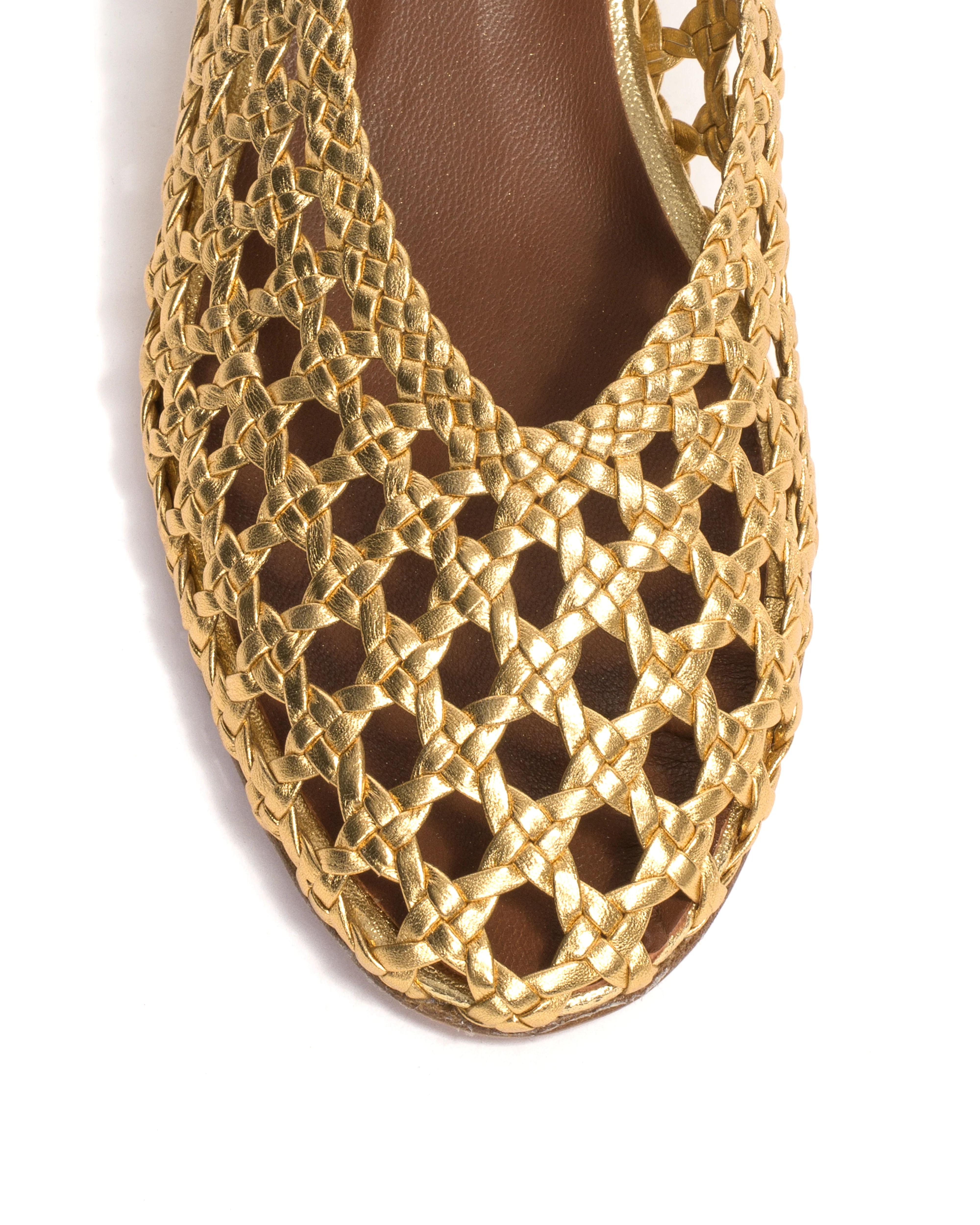Sessi 40 hand-braided Hand-braided leather Gold - Image 5