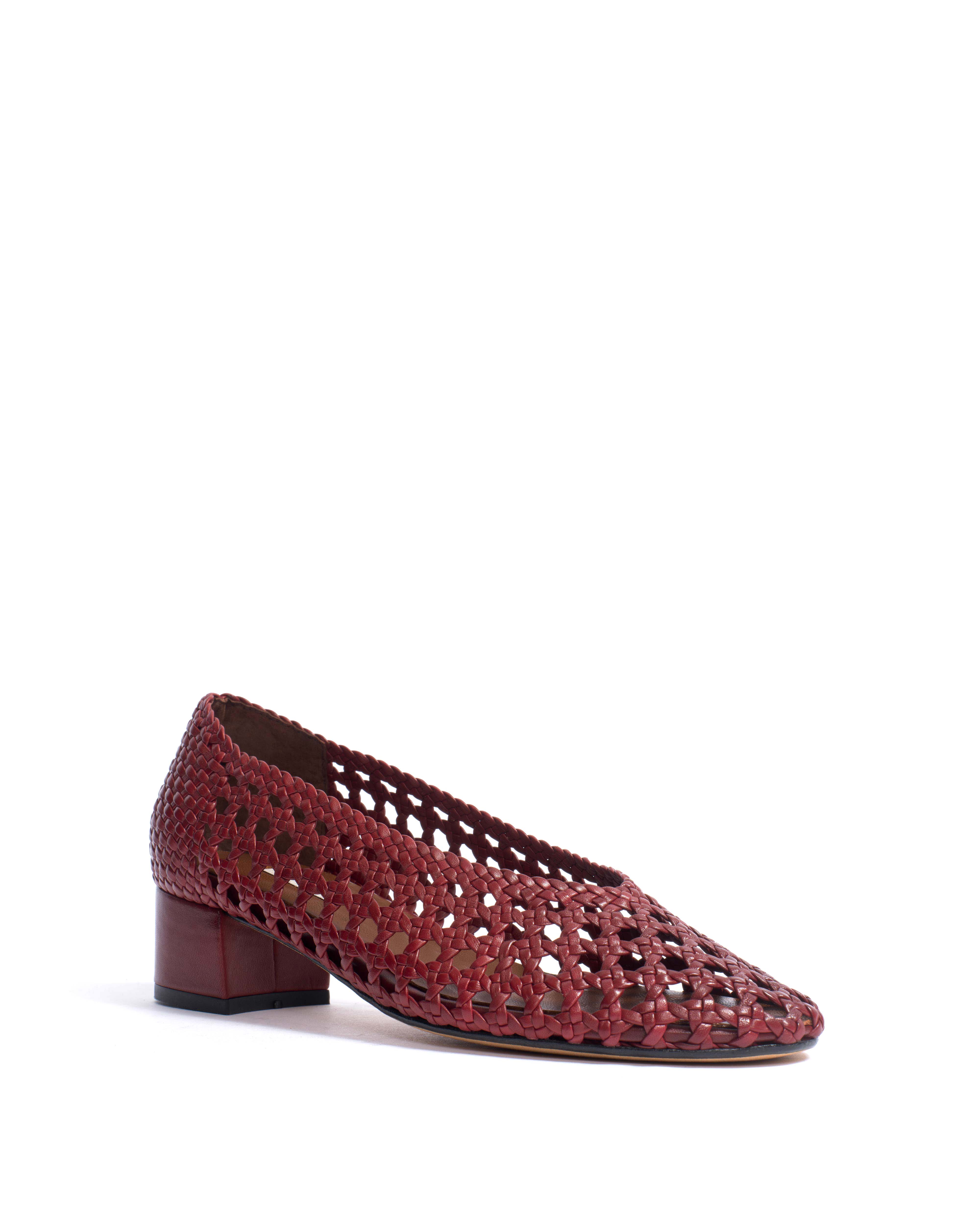 Sessi 40 hand-braided Hand-braided leather Pomegranate - Image 2
