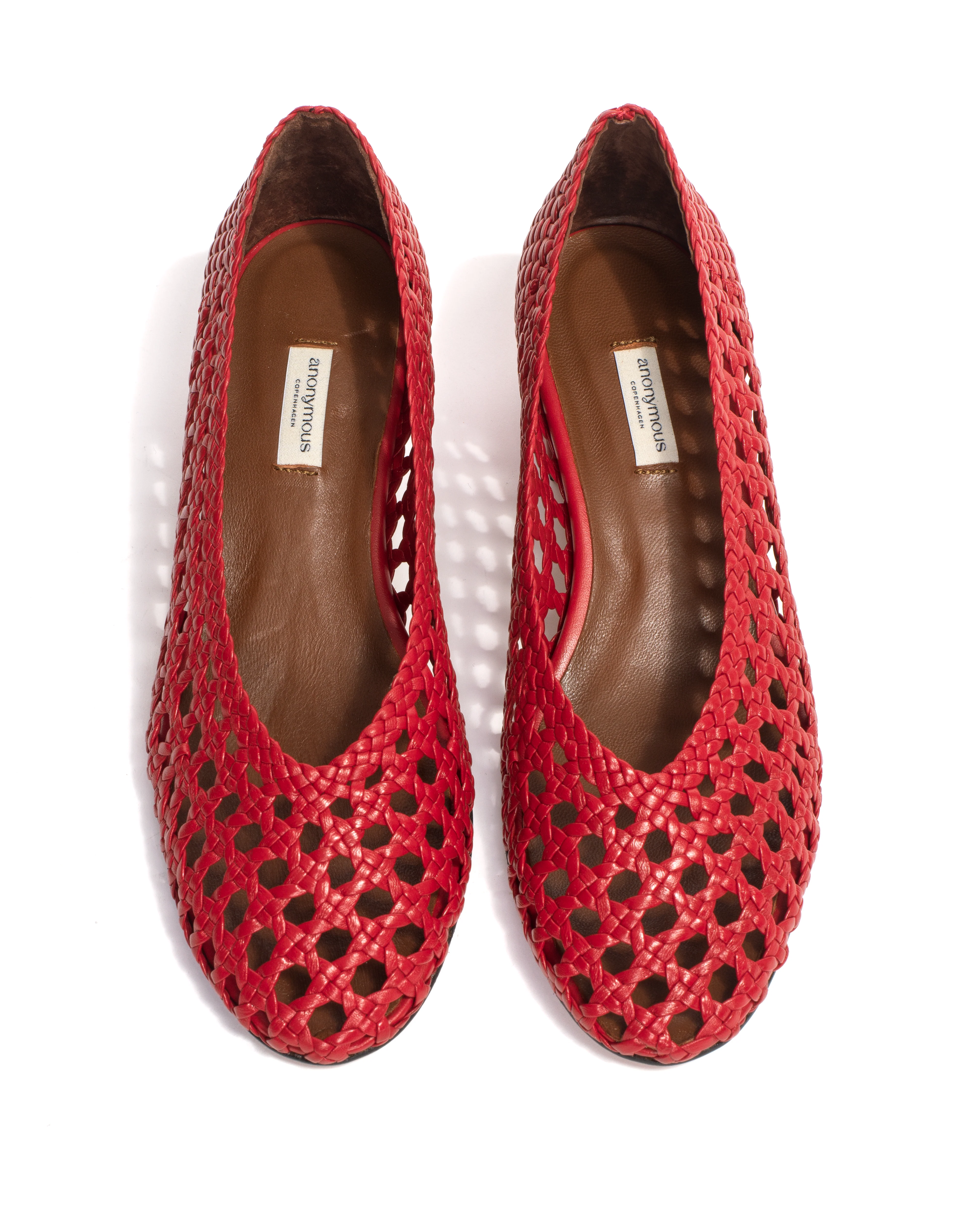 Sessi 40 hand-braided Hand-braided leather Ruby red - Image 4