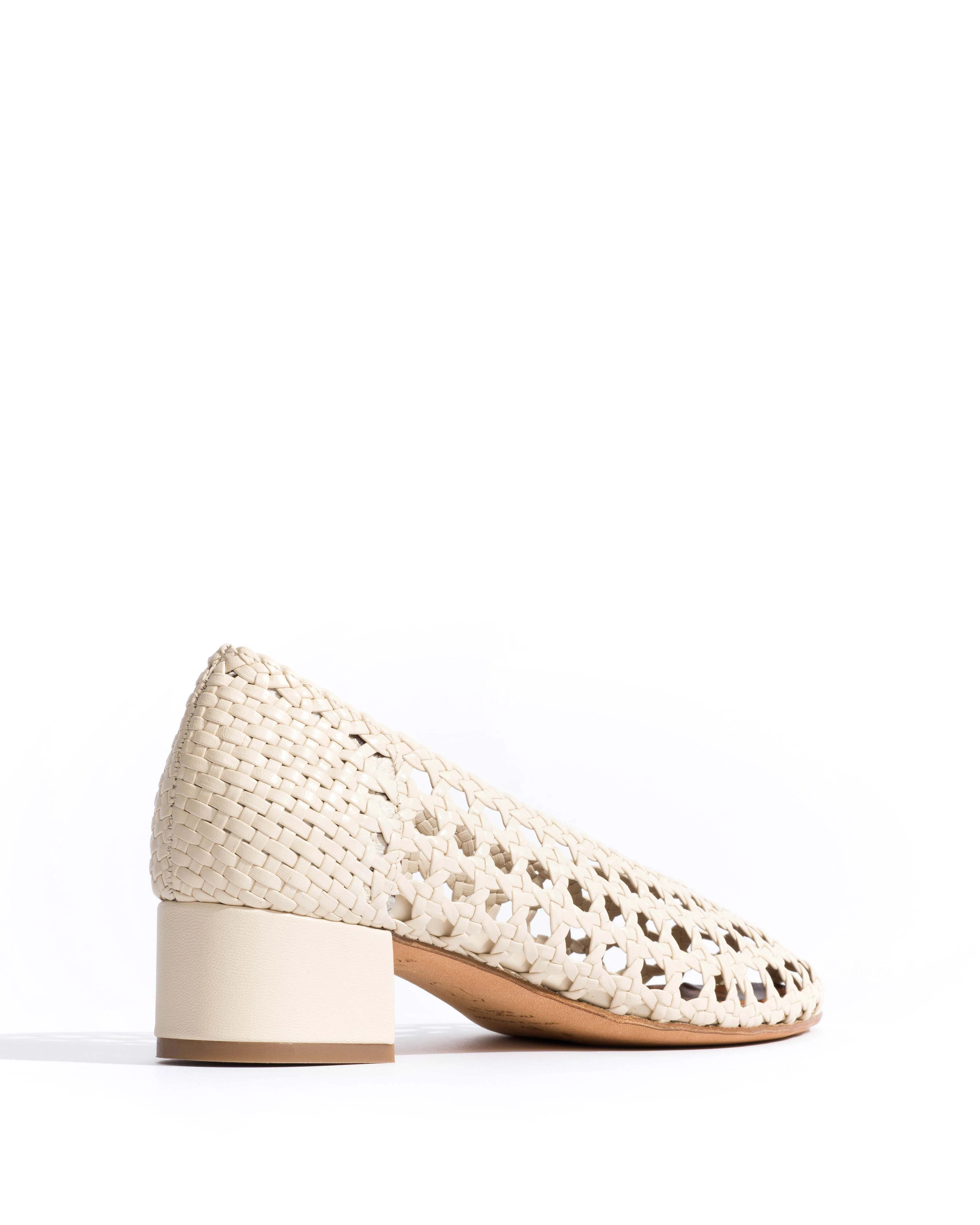 Sessi 40 hand-braided Hand-braided leather White sand - Image 3