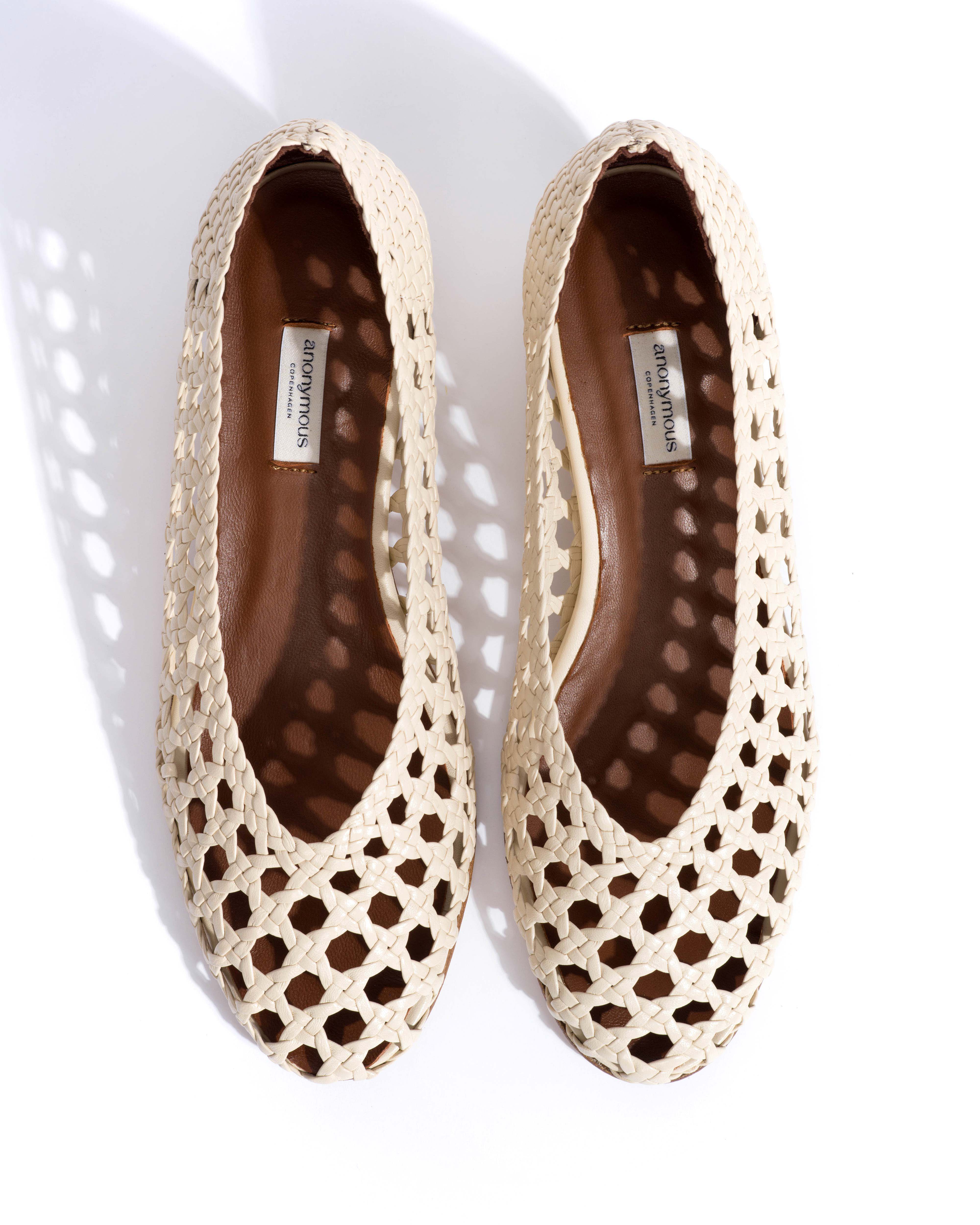 Sessi 40 hand-braided Hand-braided leather White sand - Image 4
