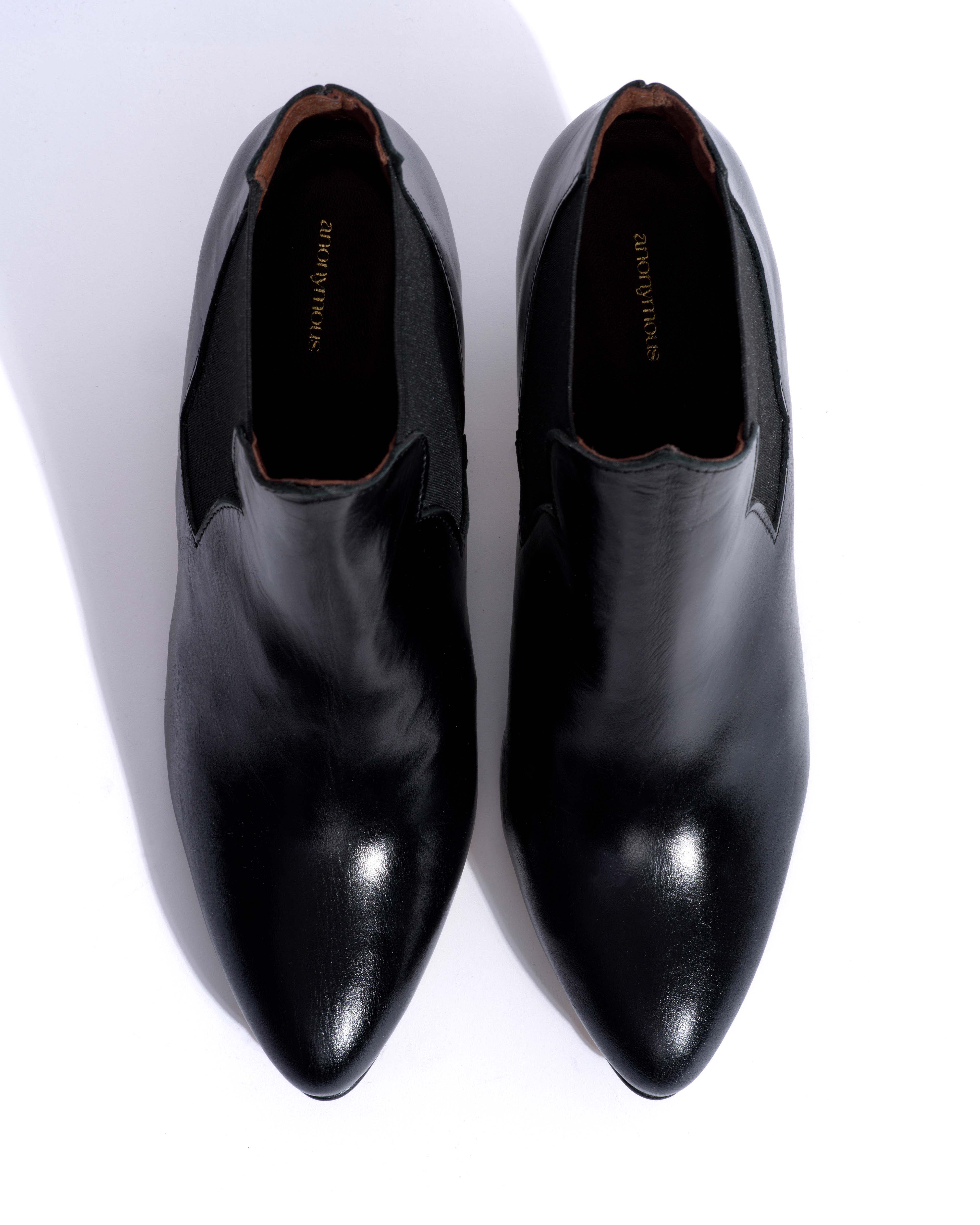 Shalli 50 stiletto Crinkled polished goat Black - Image 4