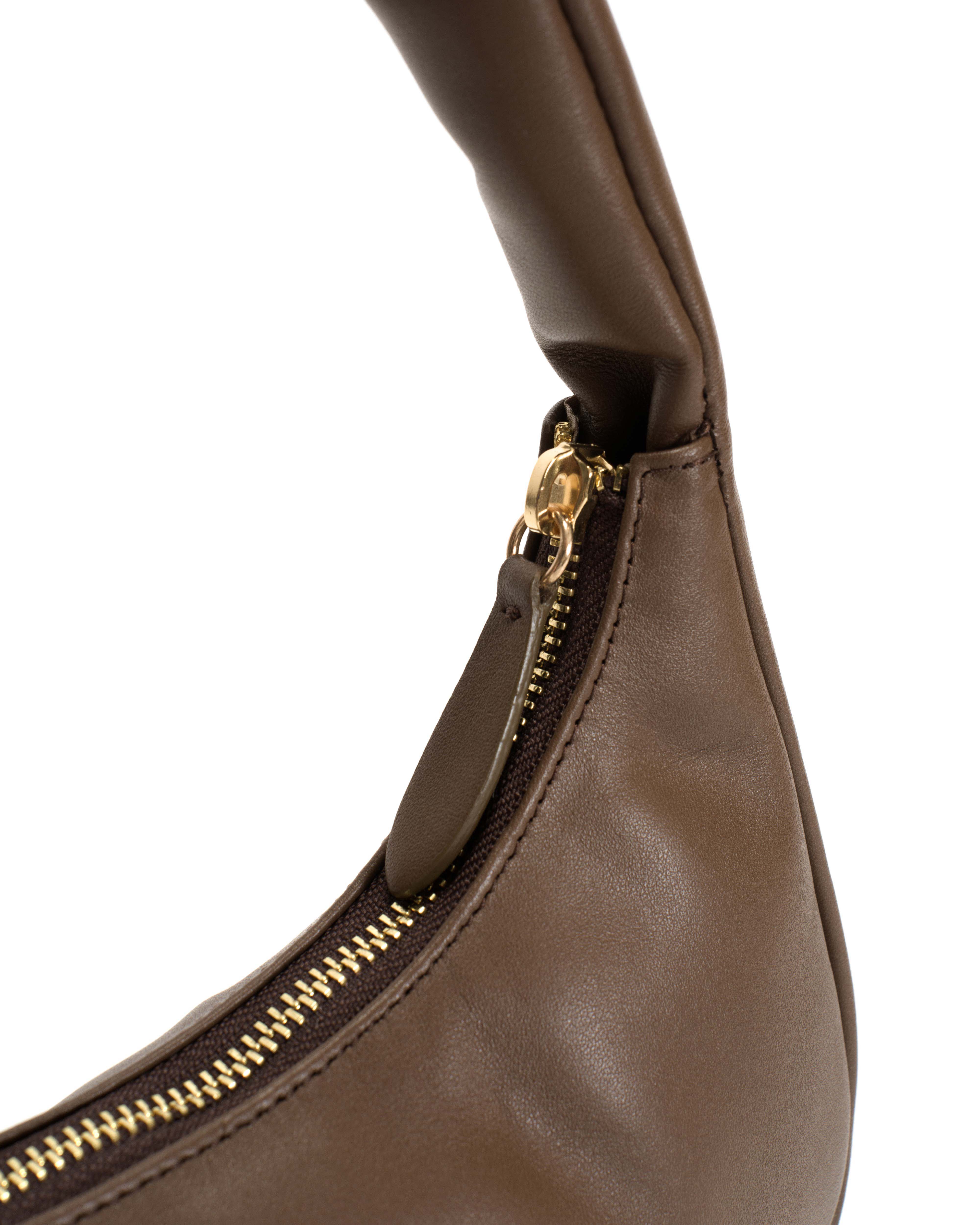 Shane petite pillow bag Soft calf Dark taupe - Image 3