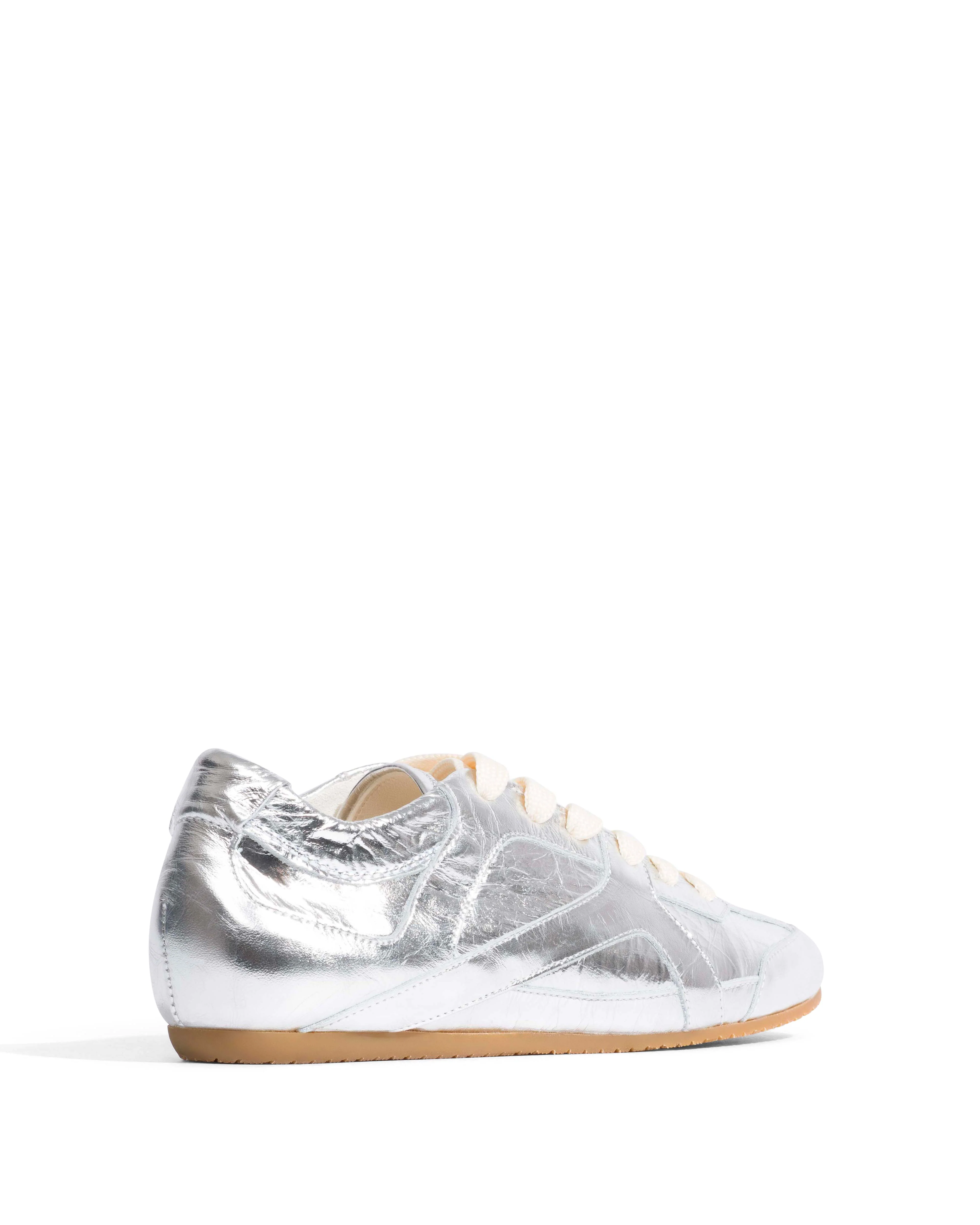 Sneakerina Crinkled metallic lamb Silver - Image 3