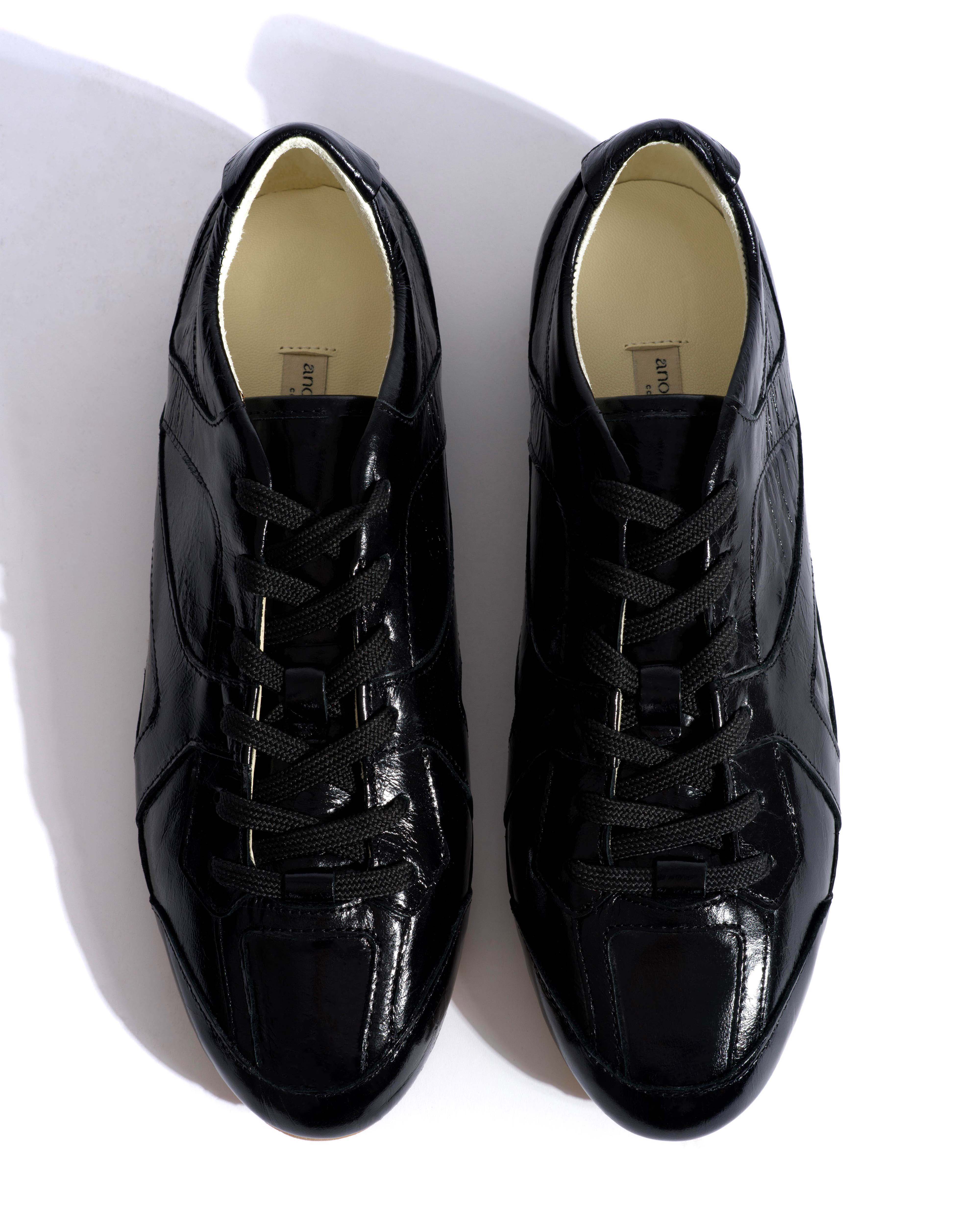 Sneakerina Crinkled polished goat Black - Image 4