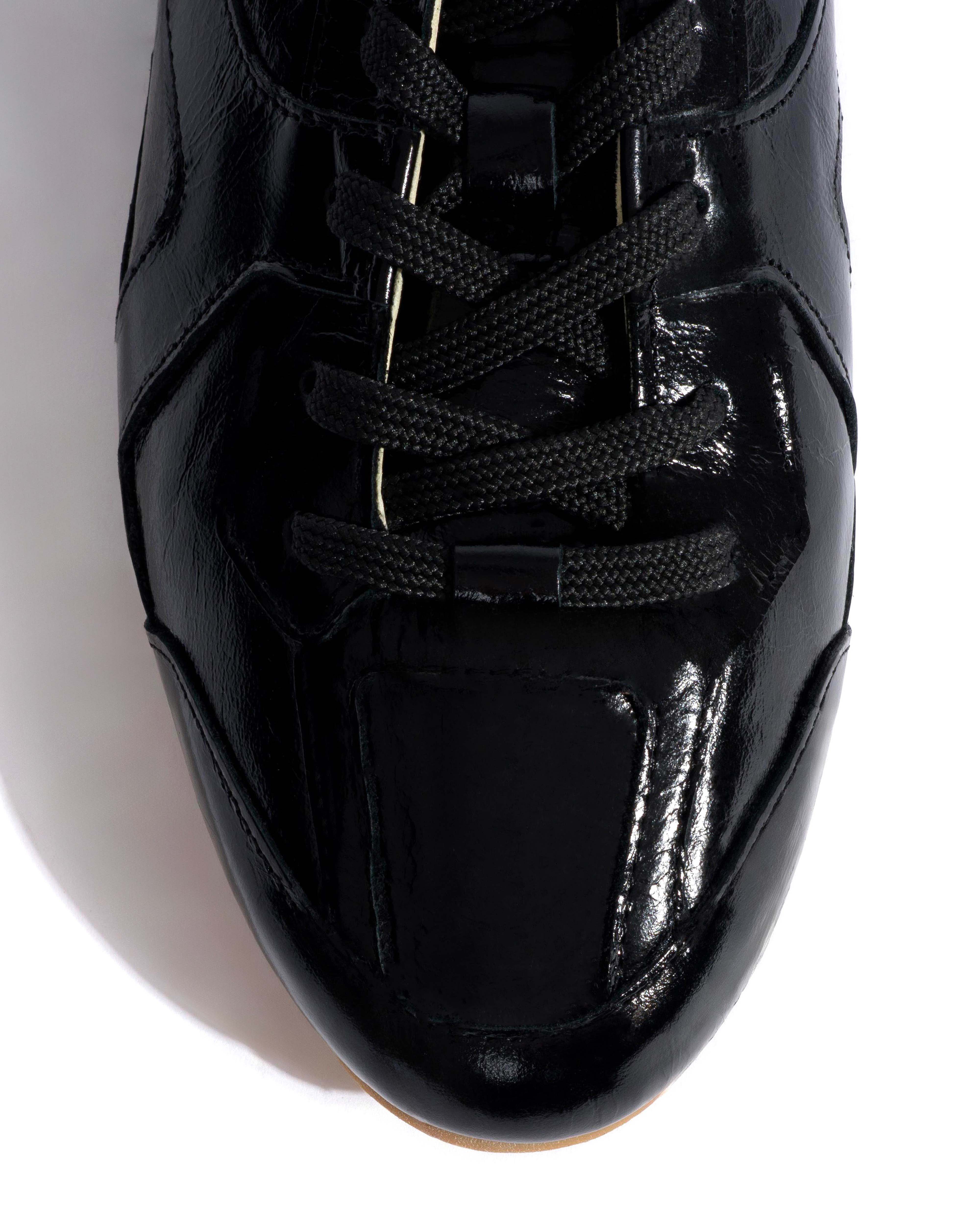 Sneakerina Crinkled polished goat Black - Image 5