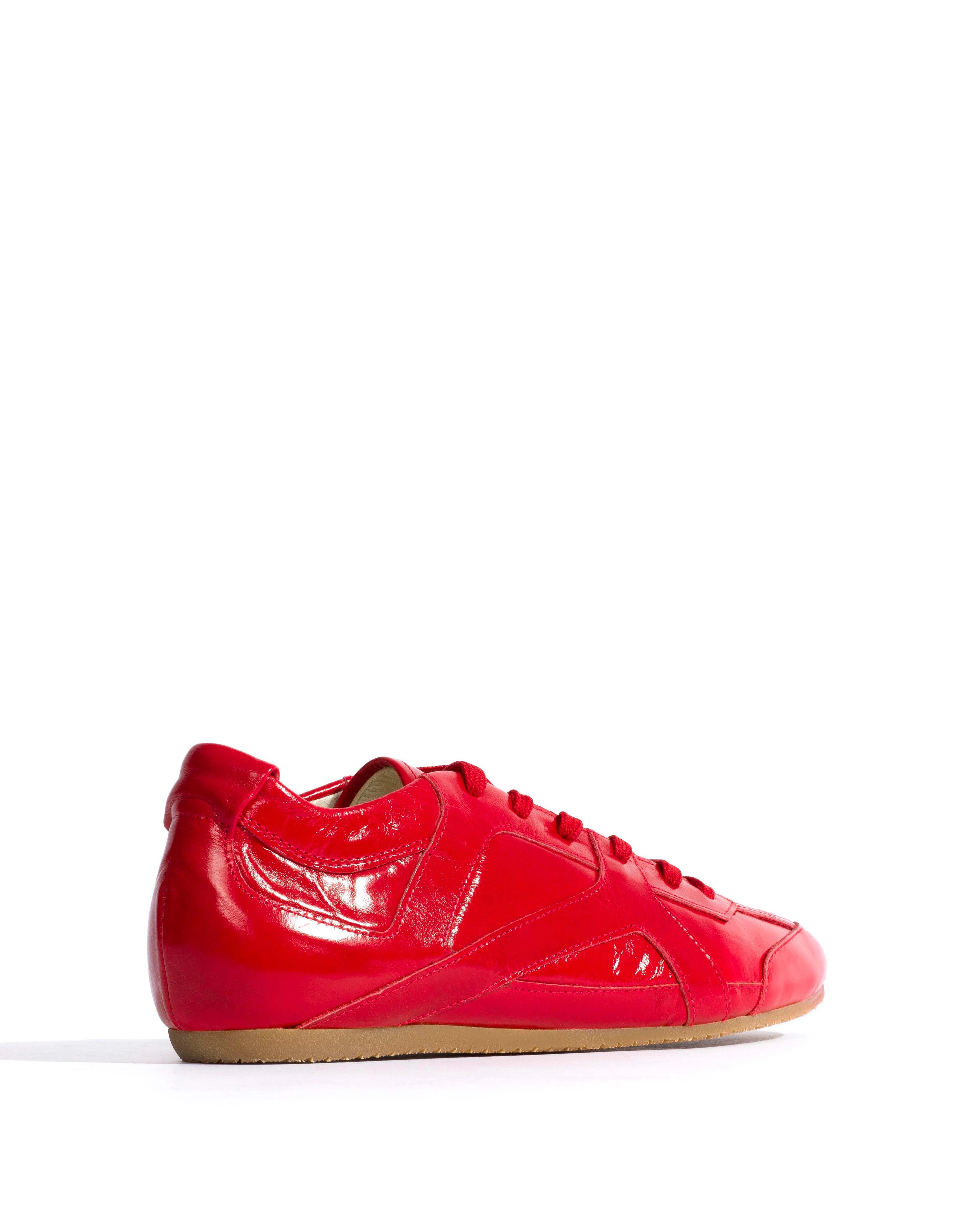 Sneakerina Crinkled polished goat Scarlet - Image 3