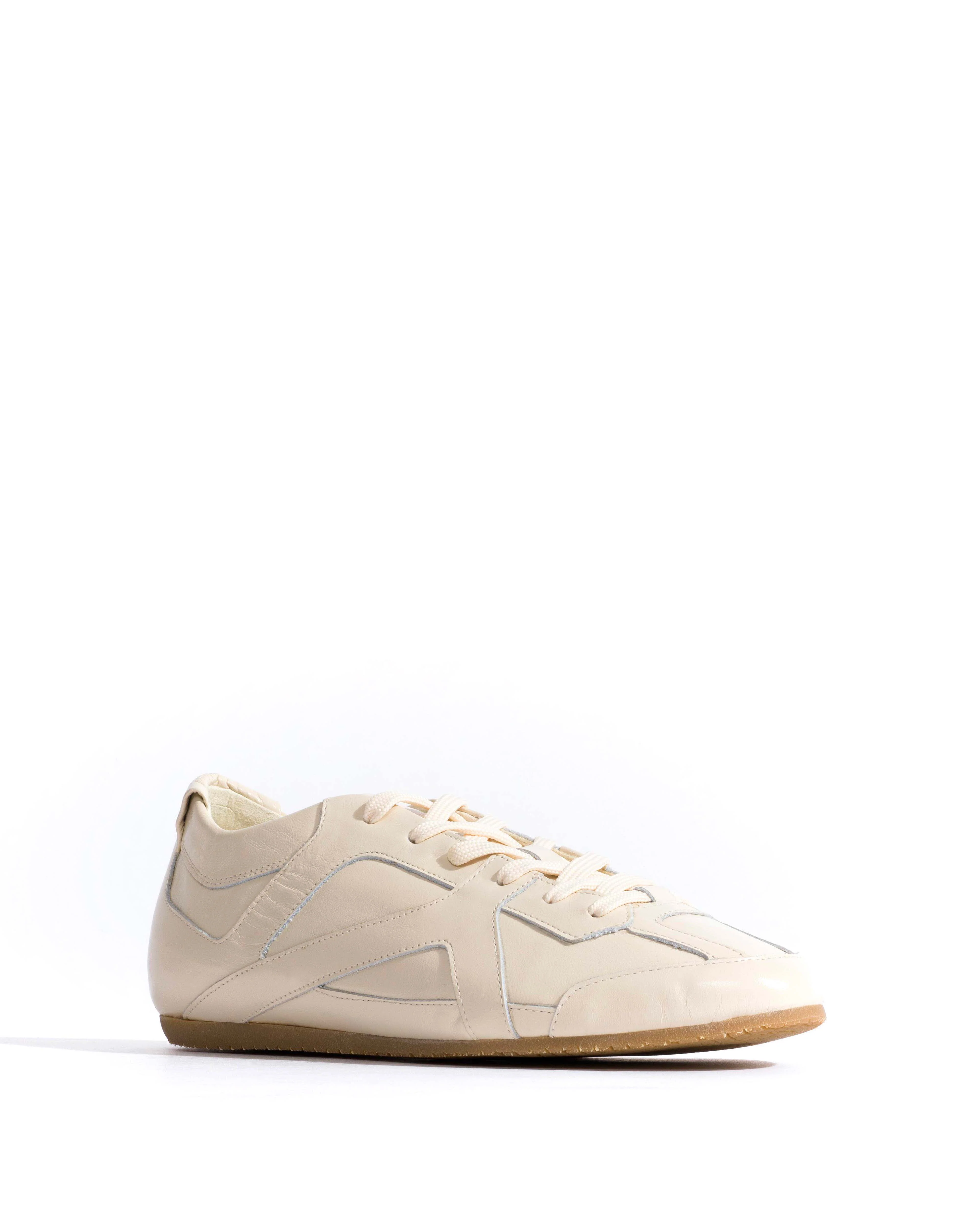 Sneakerina Crinkled polished goat White sand - Image 3
