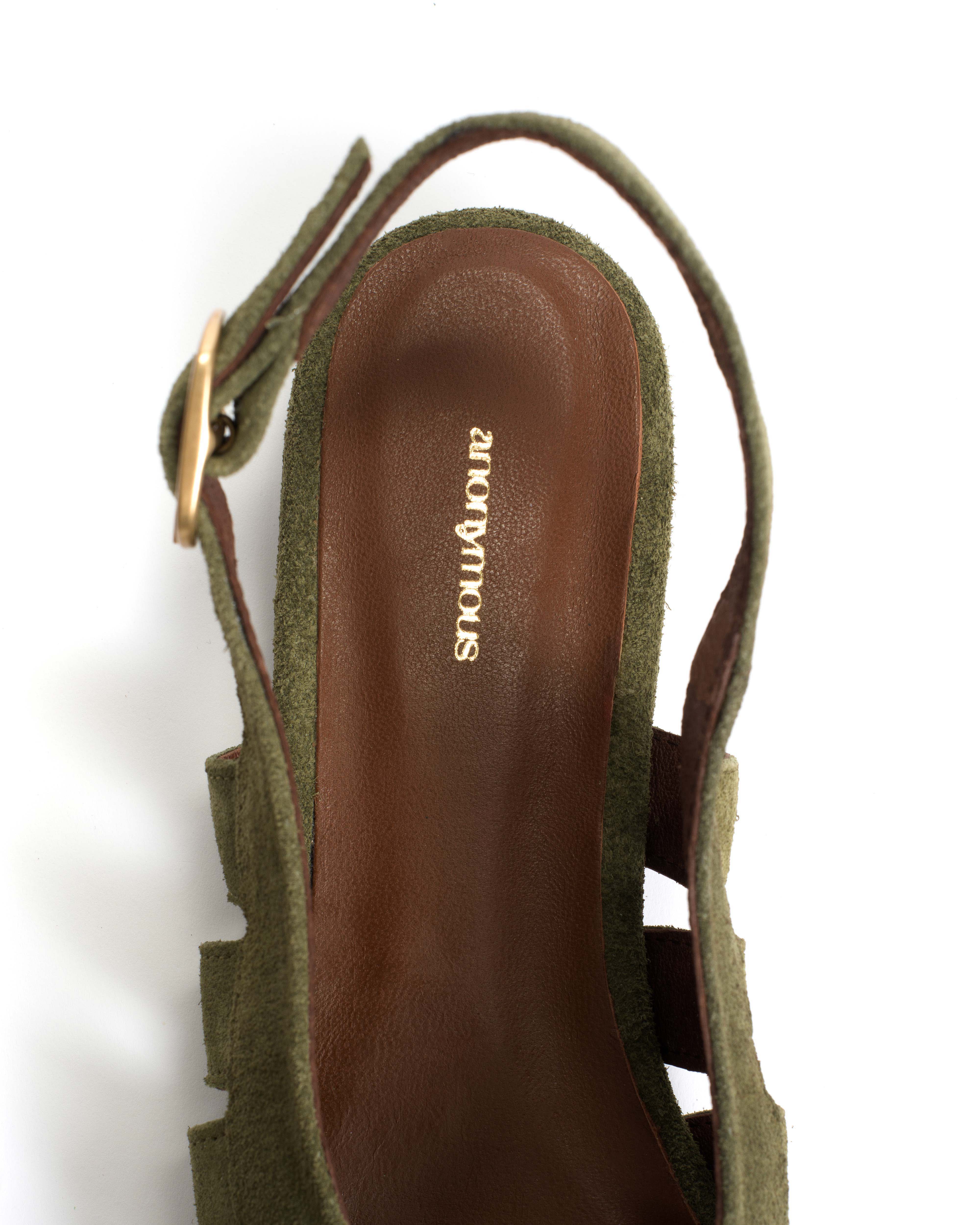 Sophie 20 Calf suede Olive green - Image 7