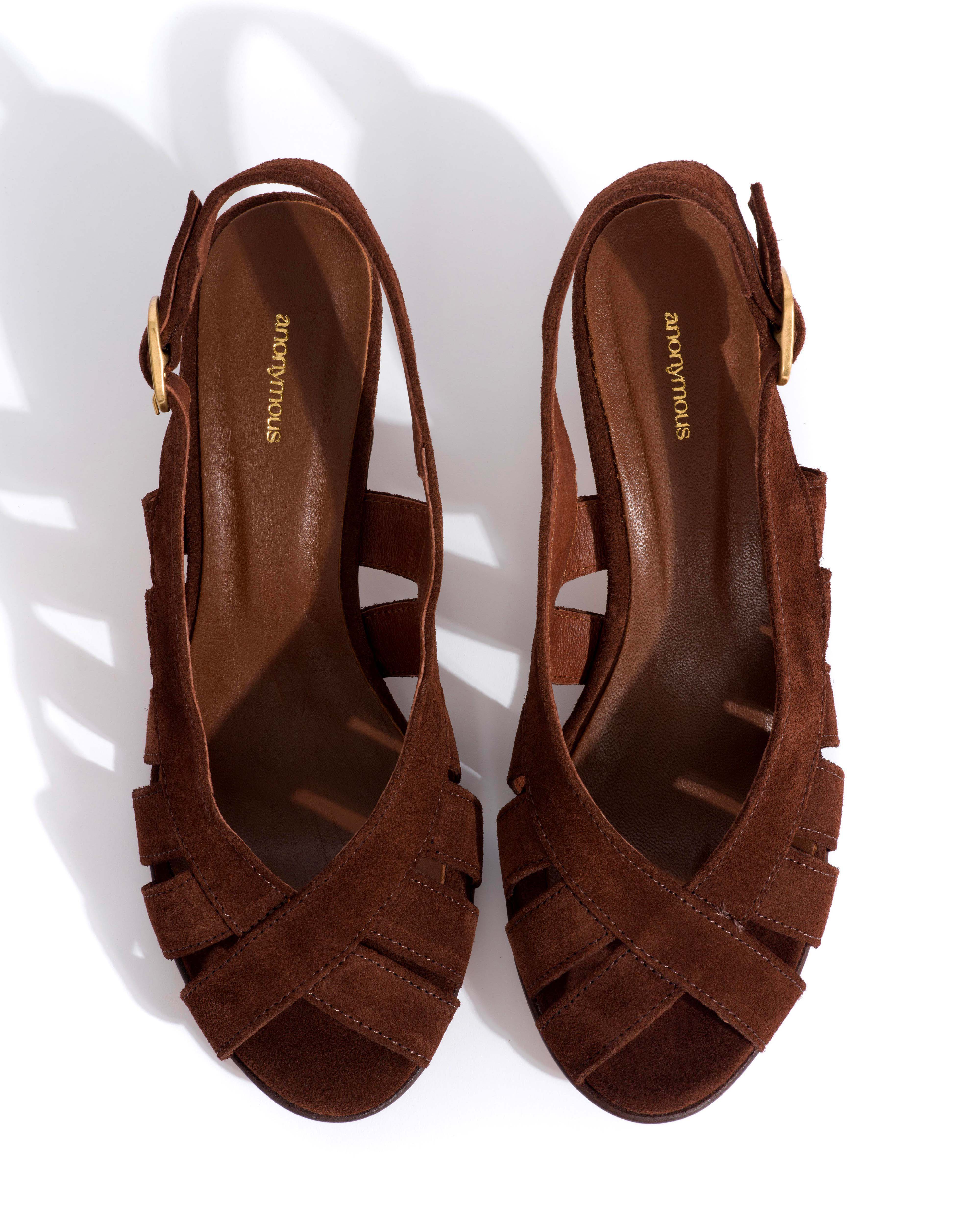 Sophie 50 stiletto Calf suede Chocolate - Image 4