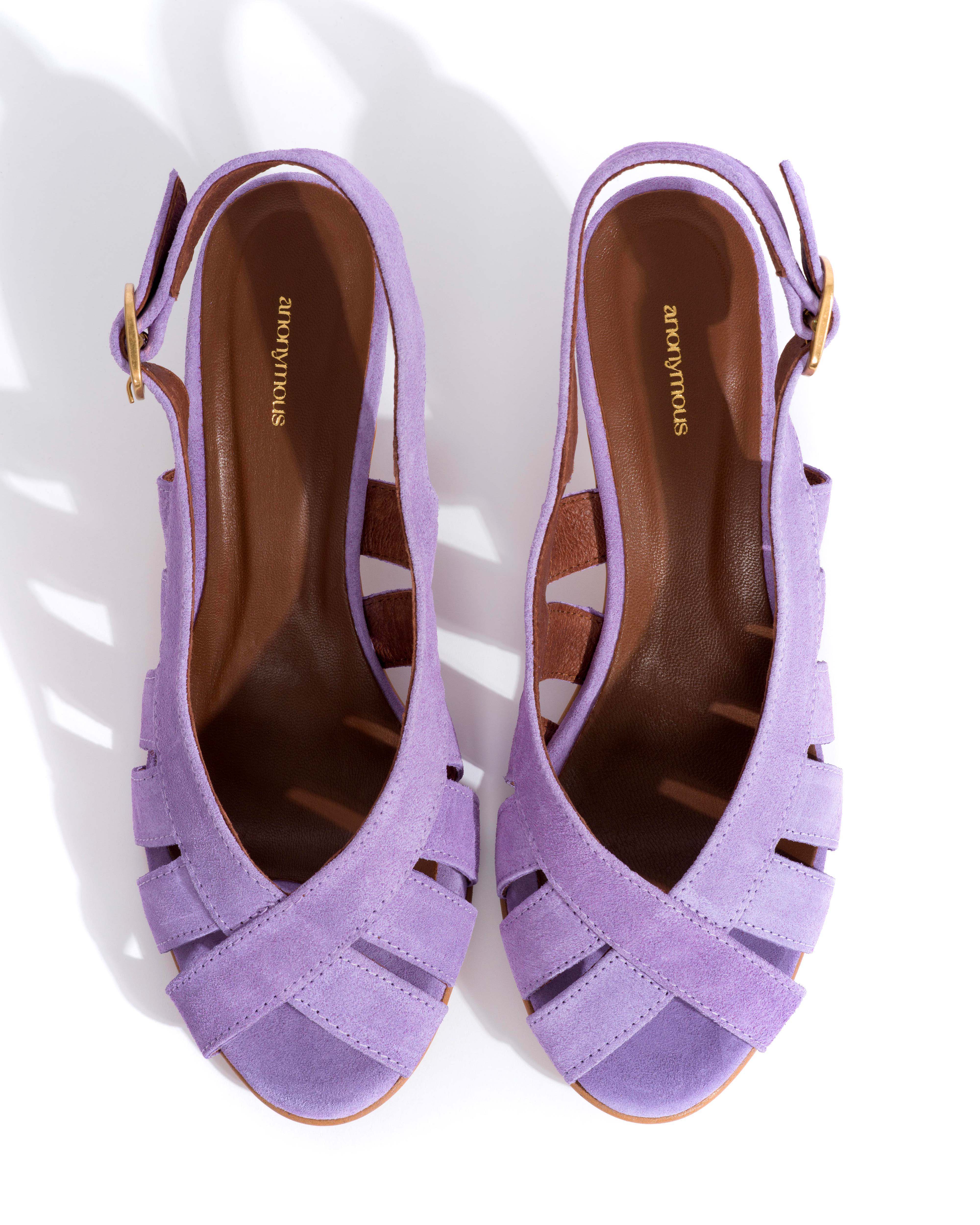 Sophie 50 stiletto Calf suede Lavender ice - Image 4