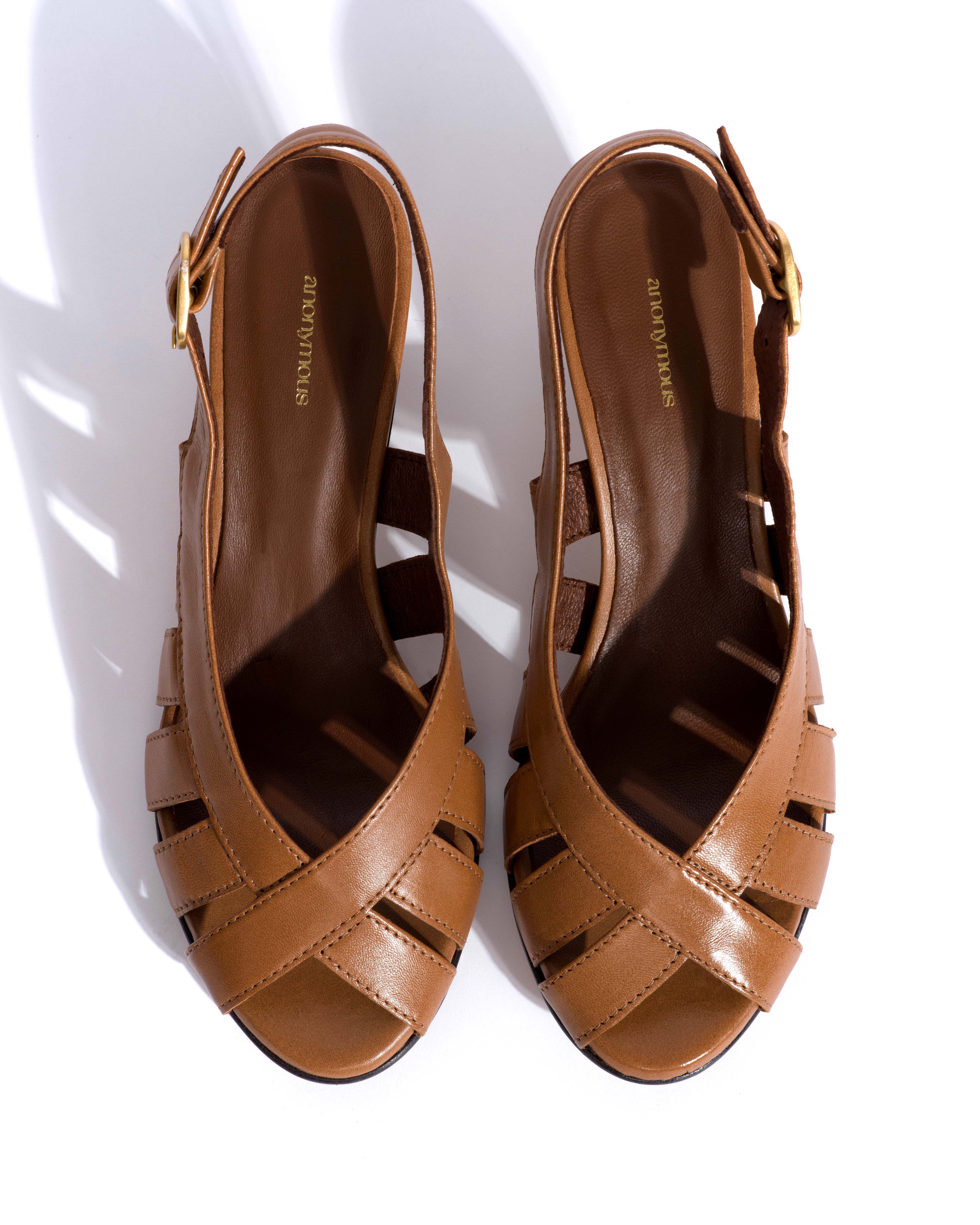 Sophie 50 stiletto Shiny lamb Caramel - Image 4