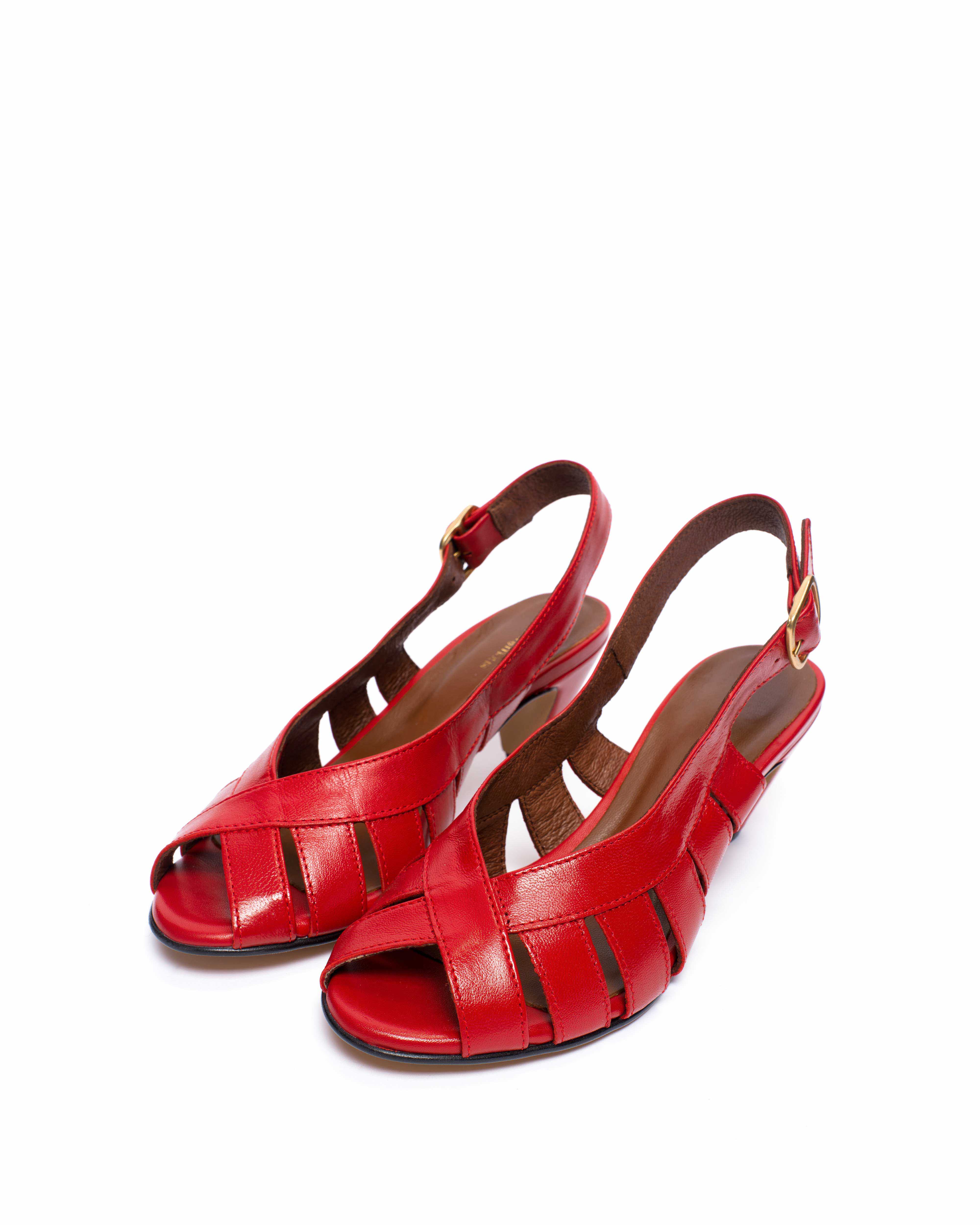 Sophie 50 stiletto Shiny lamb Ruby red - Image 2