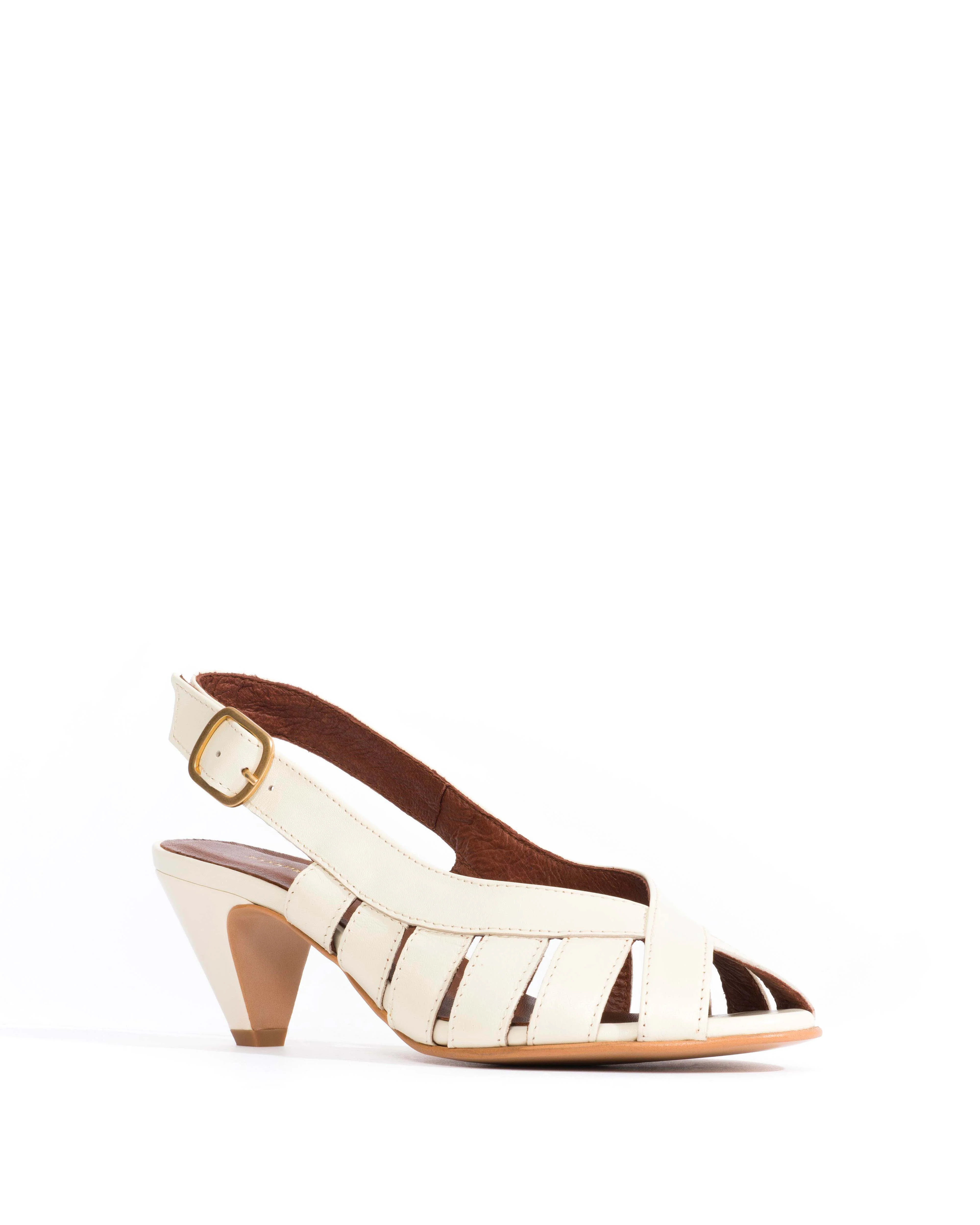 Sophie 50 stiletto Shiny lamb White sand - Image 2