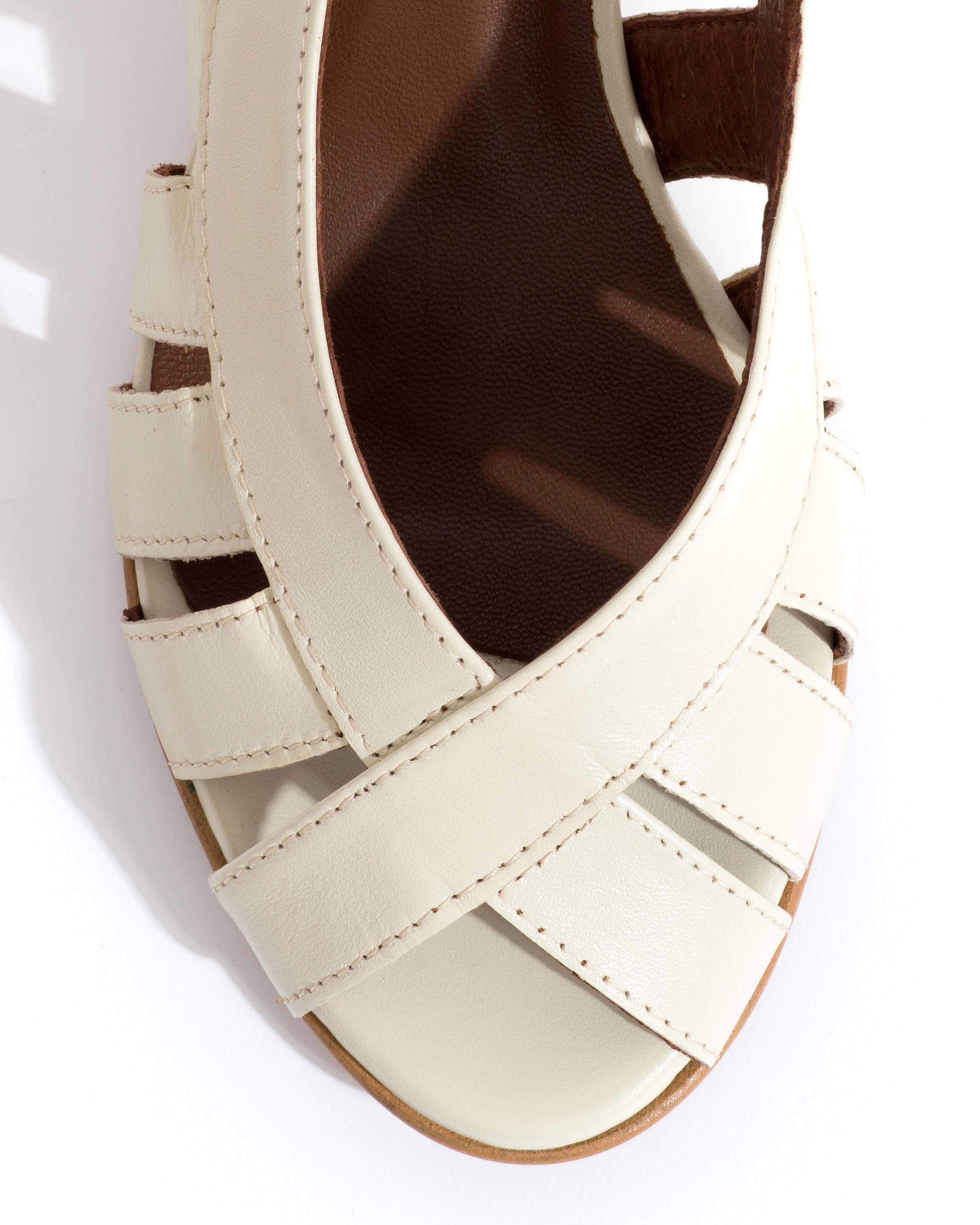 Sophie 50 stiletto Shiny lamb White sand - Image 5