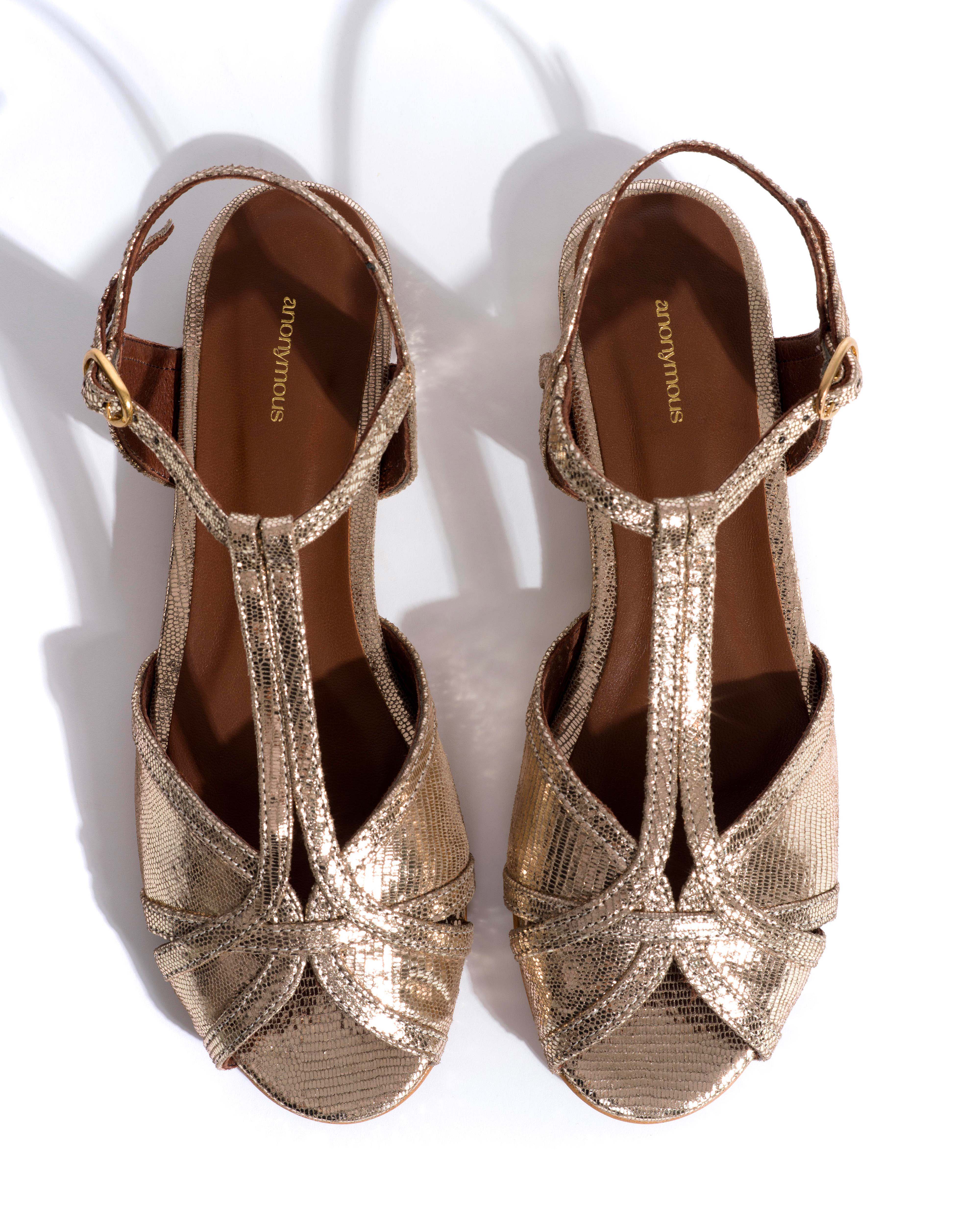 Therese 20 Lizard metallic goat Vintage champagne - Image 4