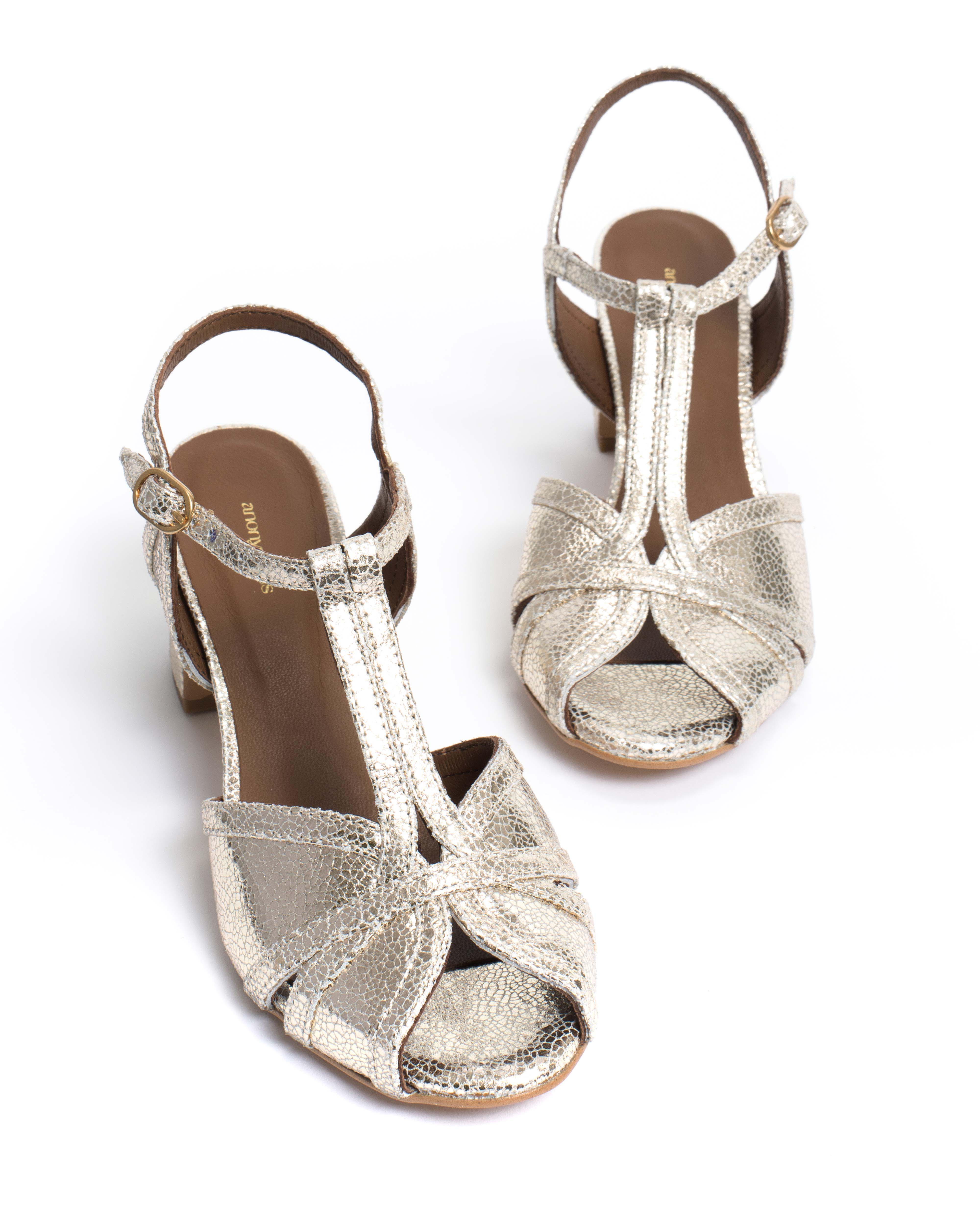 Therese 55 Crackled metallic goat Champagne - Image 5