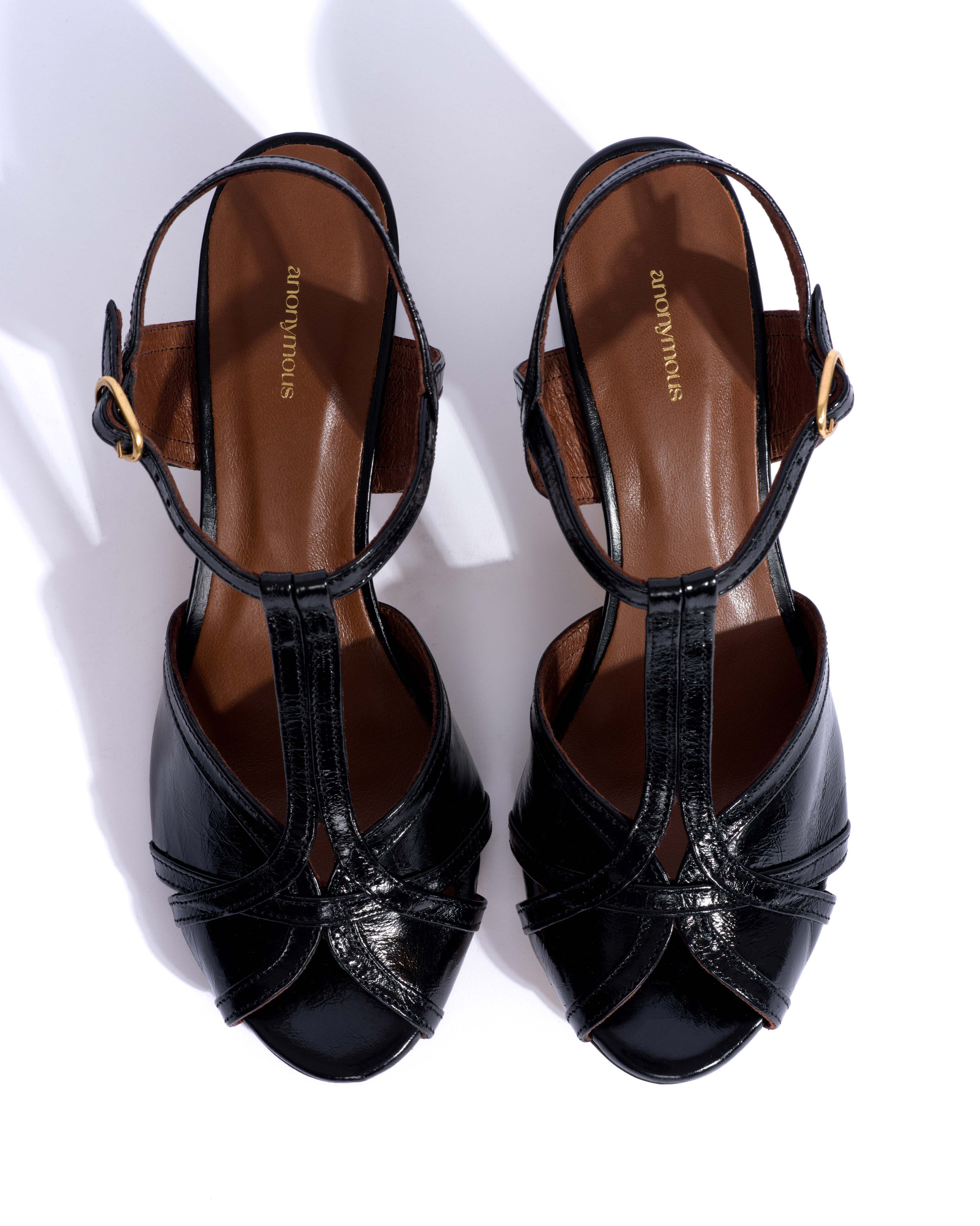 Therese 55 Crinkled polished goat Black - Image 4