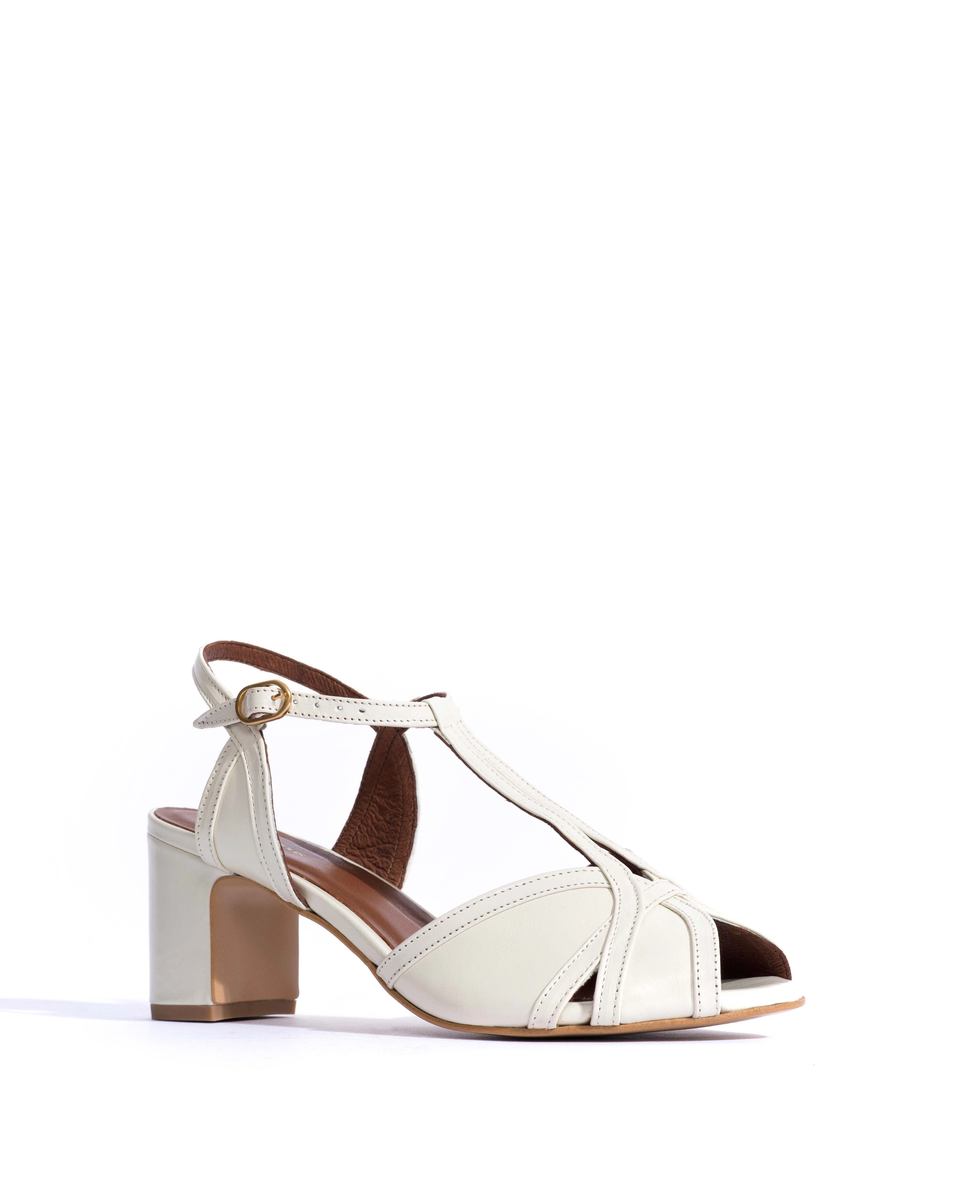 Therese 55 Crinkled polished goat White sand - Image 2