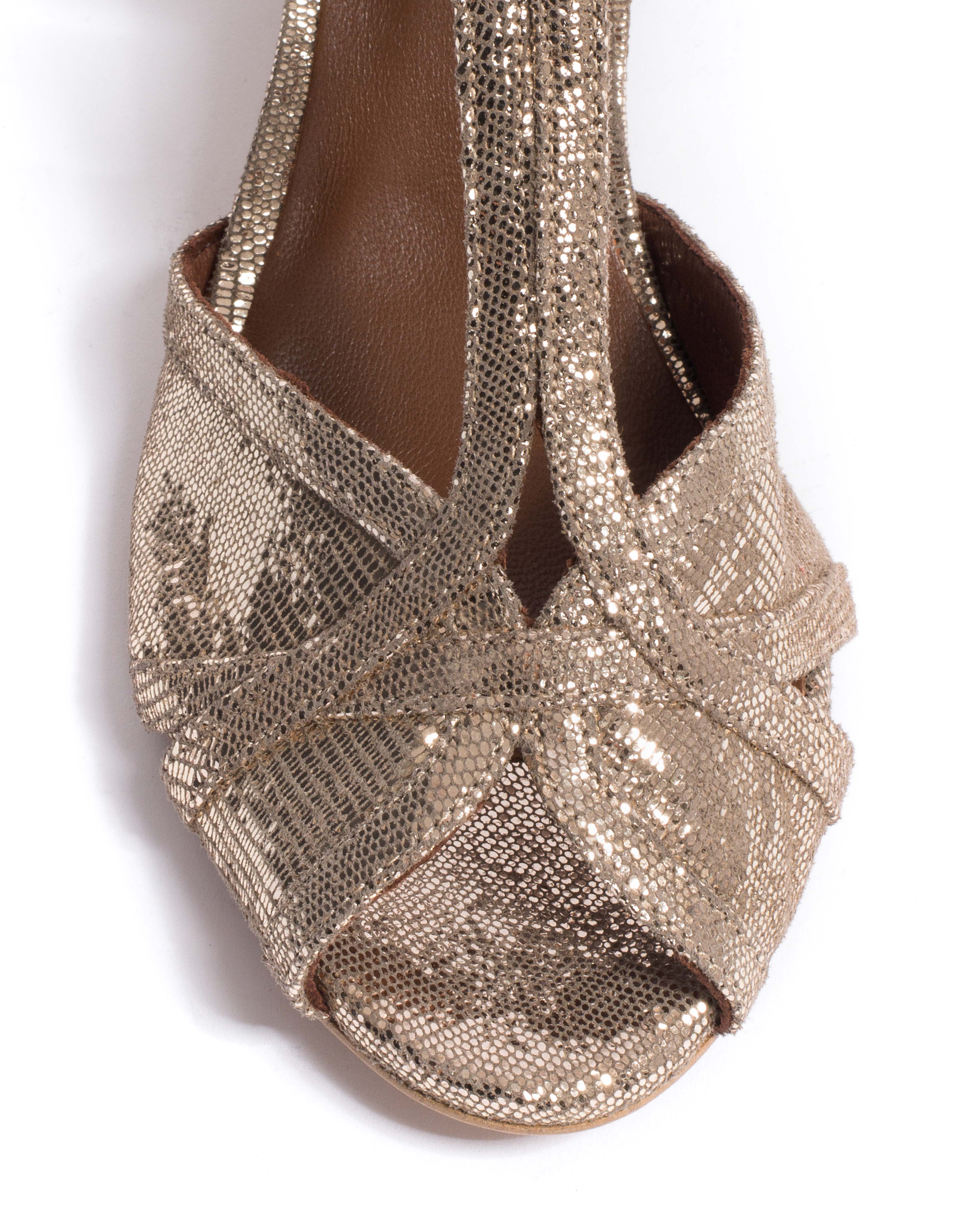 Therese 55 Lizard metallic goat Vintage champagne - Image 5