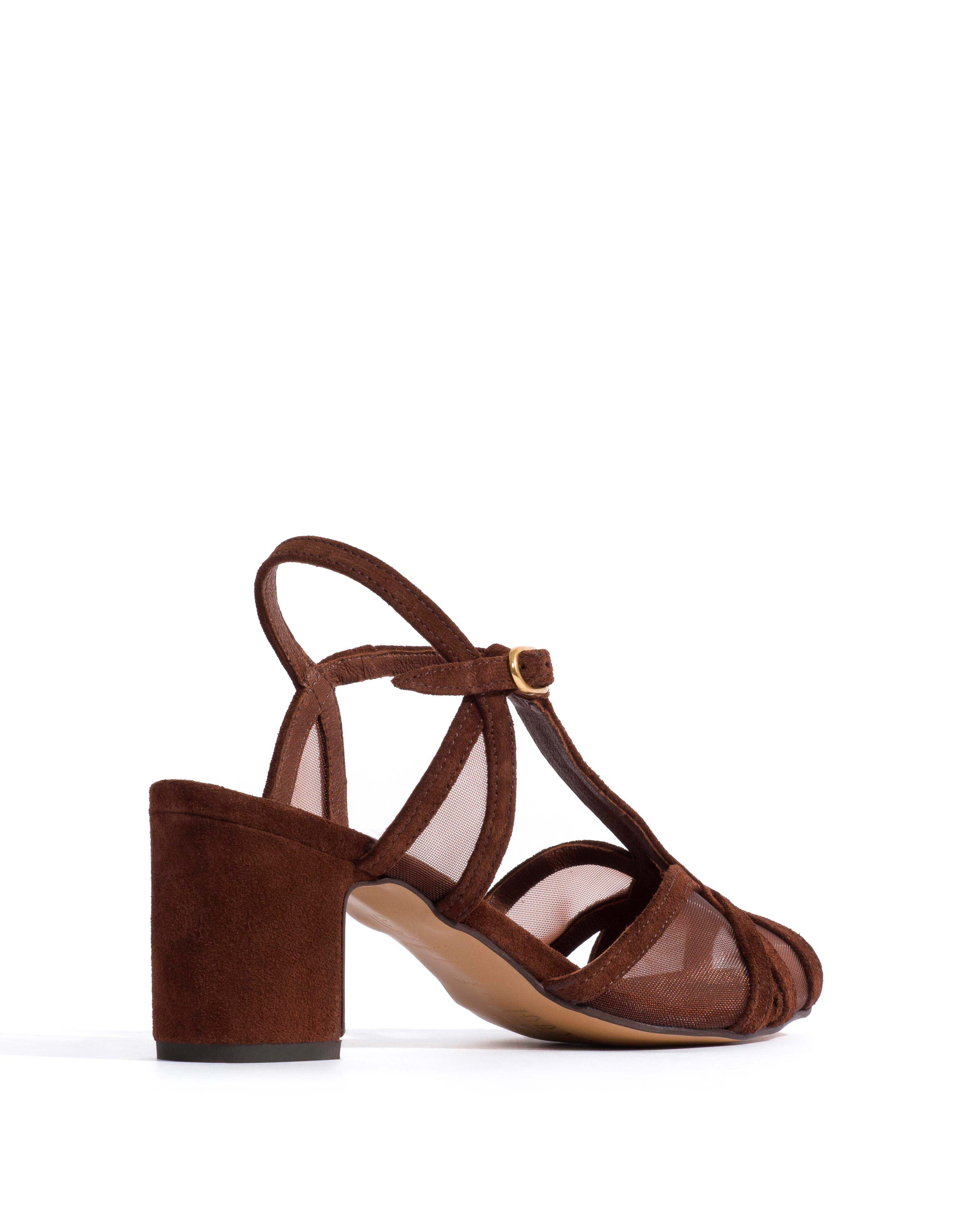 Therese 55 mesh Calf suede & mesh Chocolate - Image 3