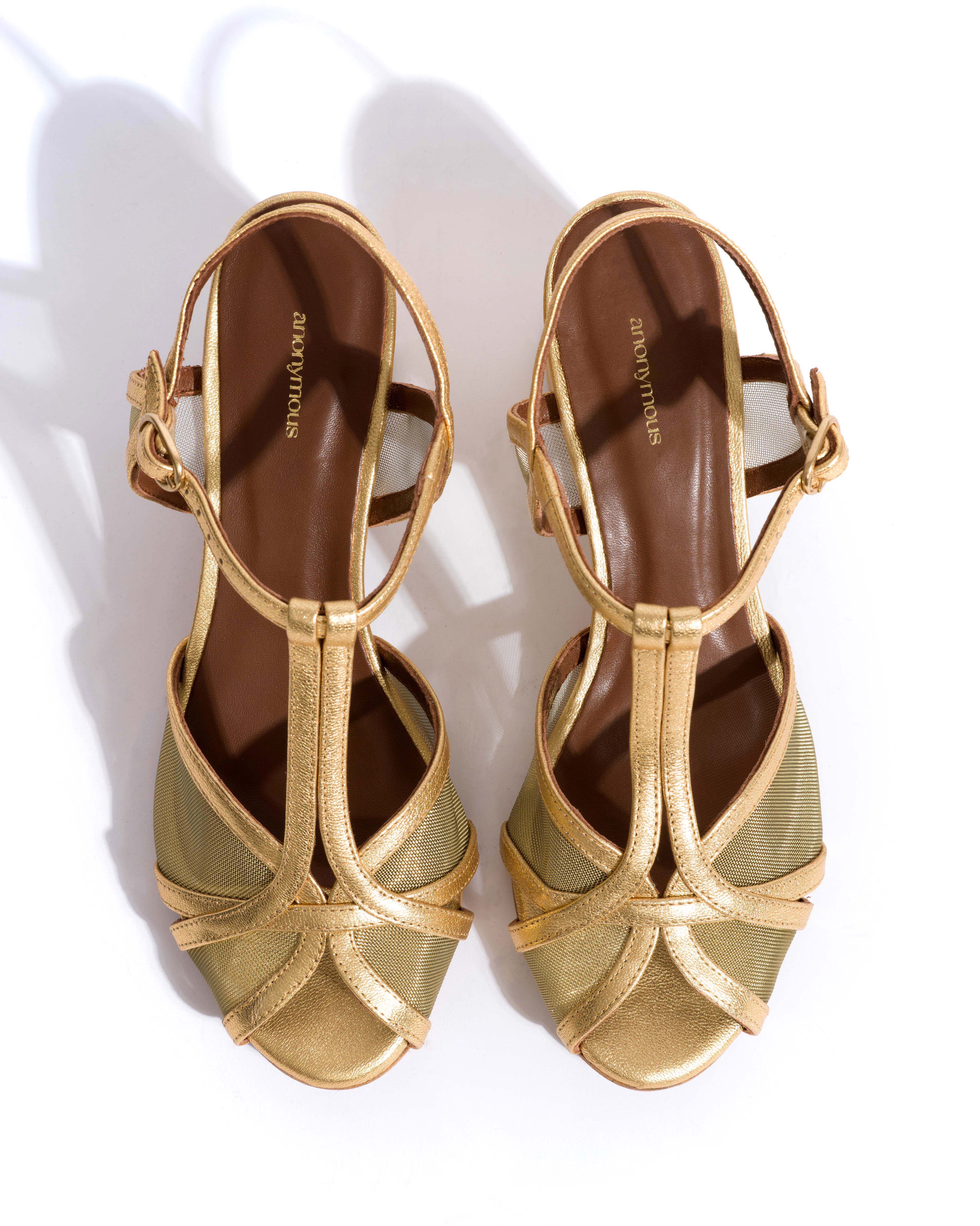 Therese 55 mesh Metallic goat & mesh Gold - Image 4