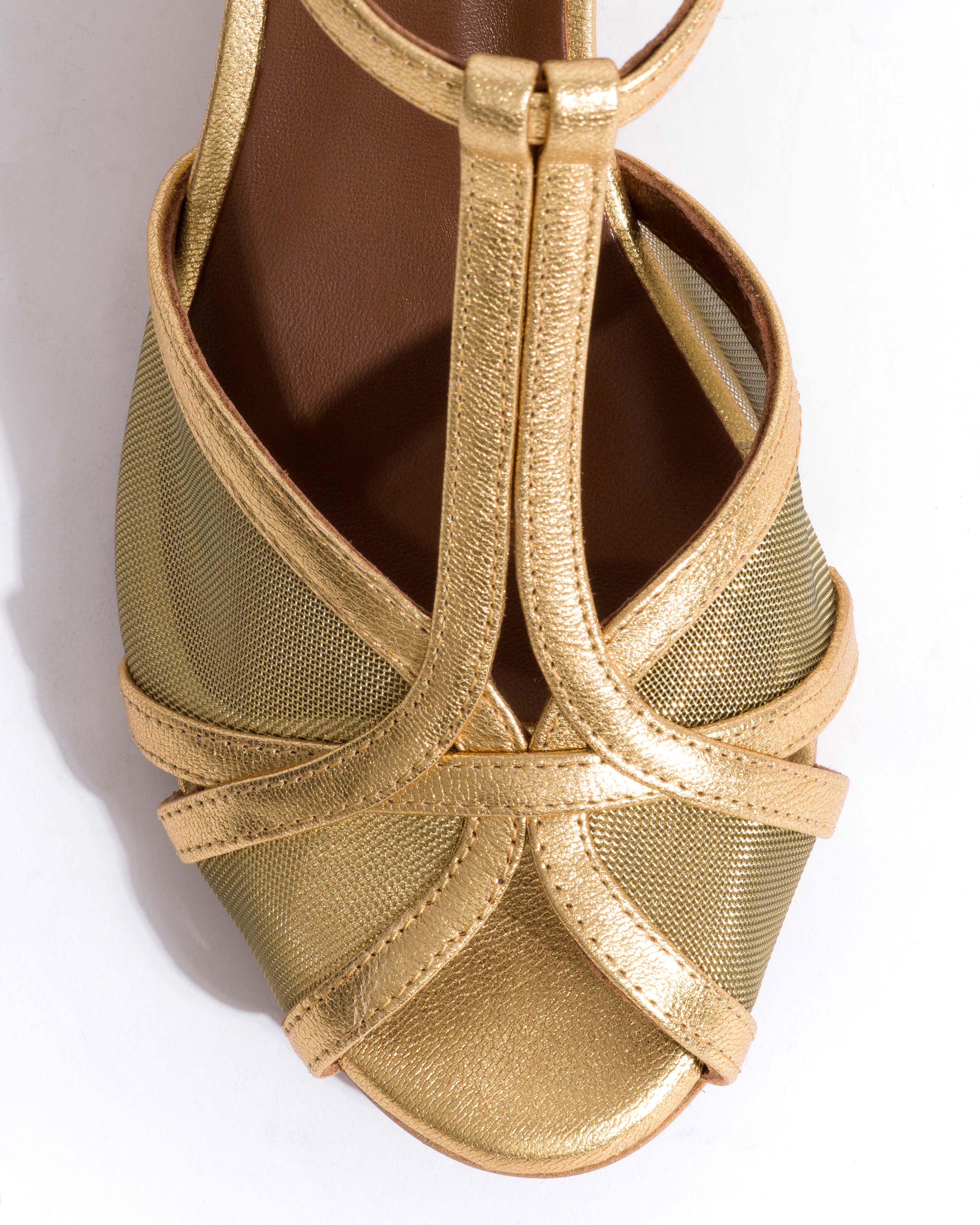 Therese 55 mesh Metallic goat & mesh Gold - Image 5