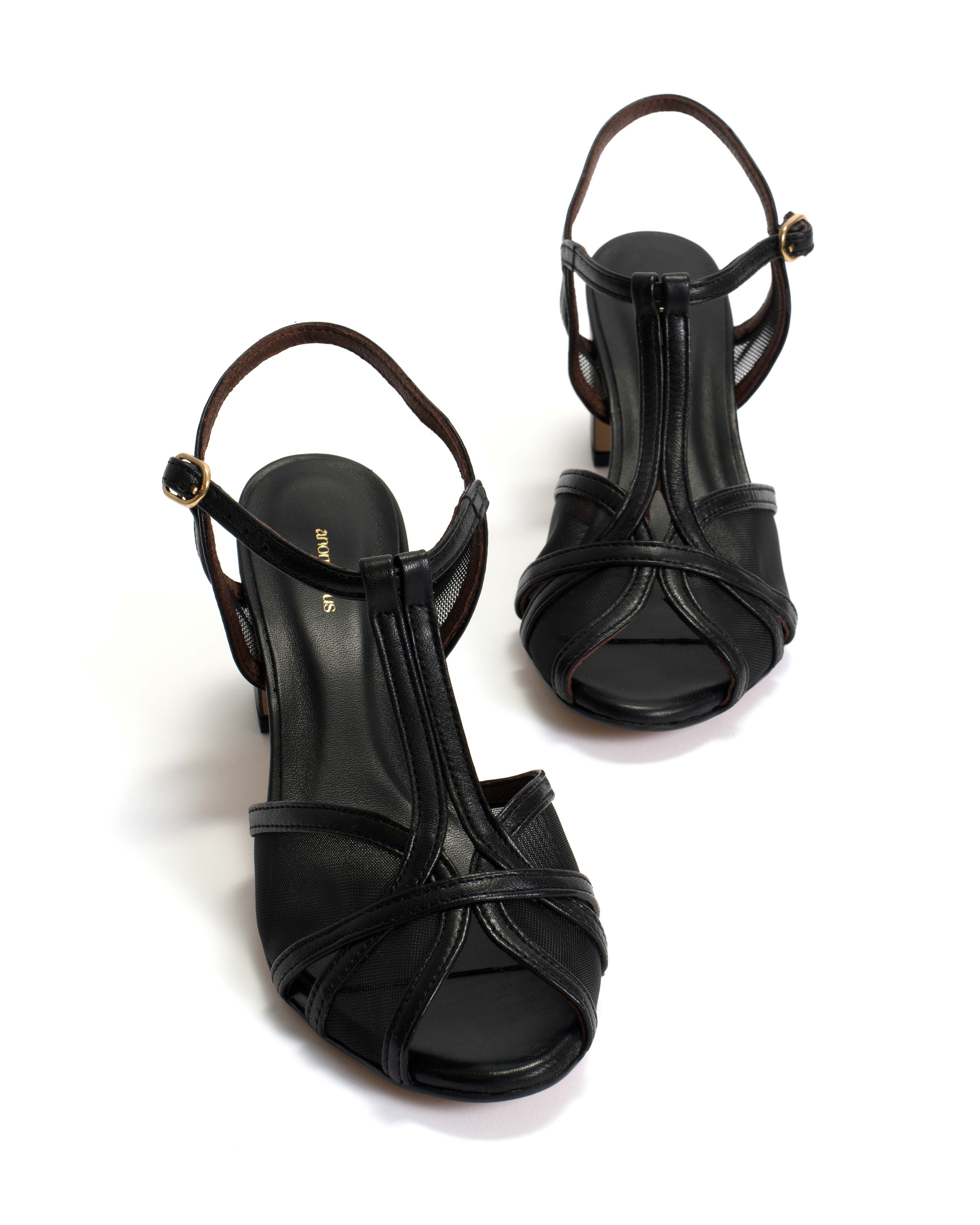 Therese 55 mesh Shiny lamb & mesh Black - Image 6