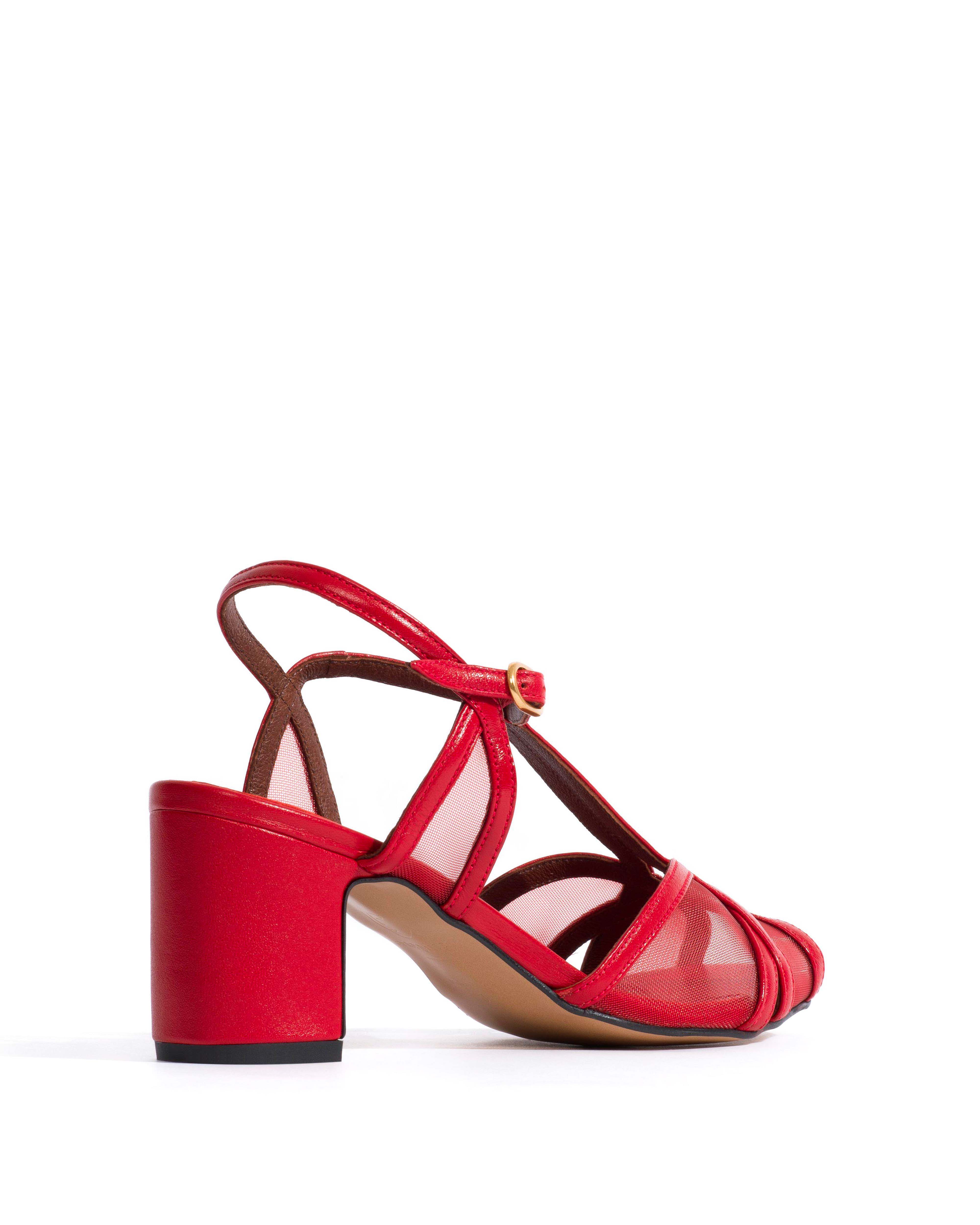 Therese 55 mesh Shiny lamb & mesh Ruby red - Image 3