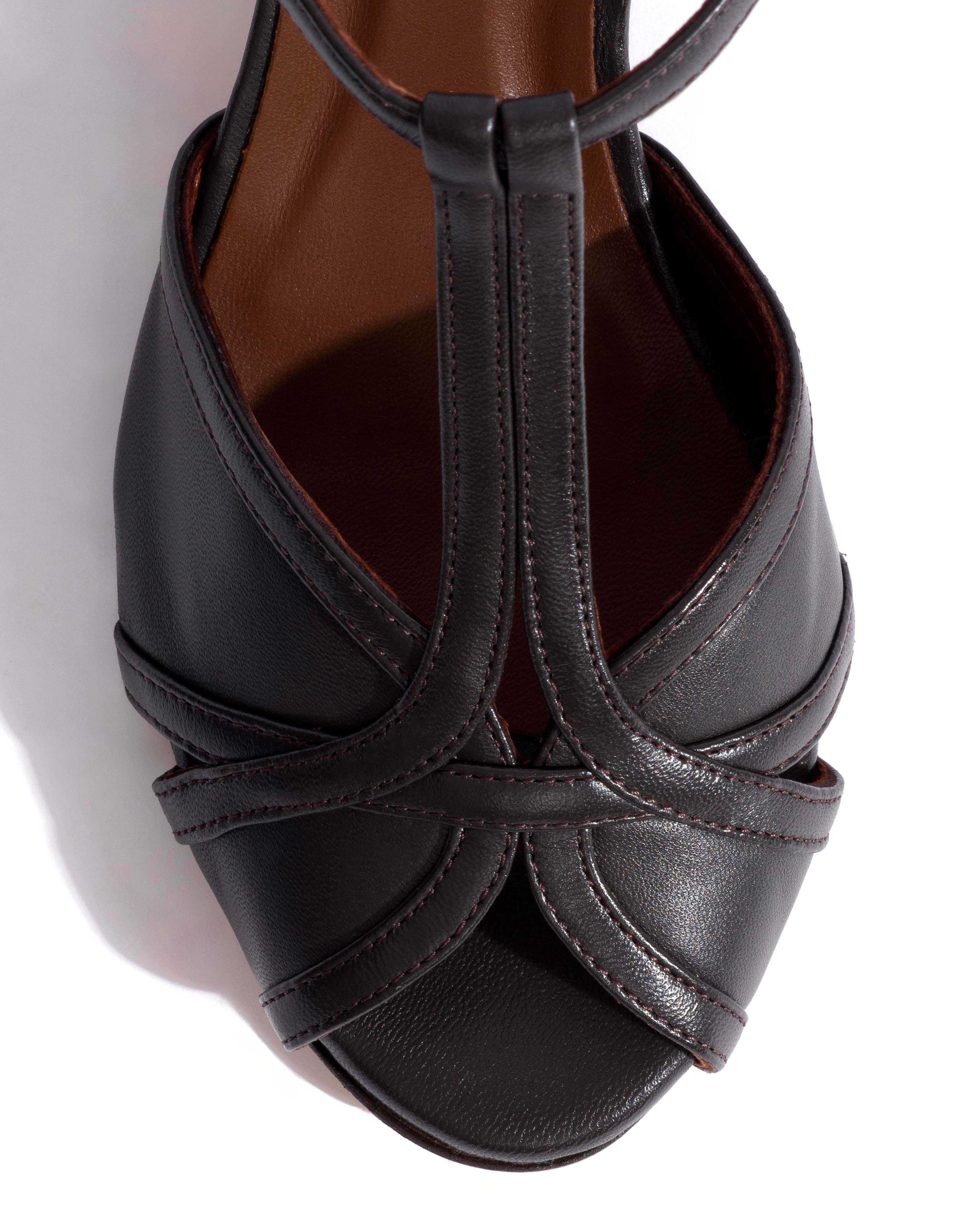 Therese 55 Shiny lamb Espresso brown - Image 5