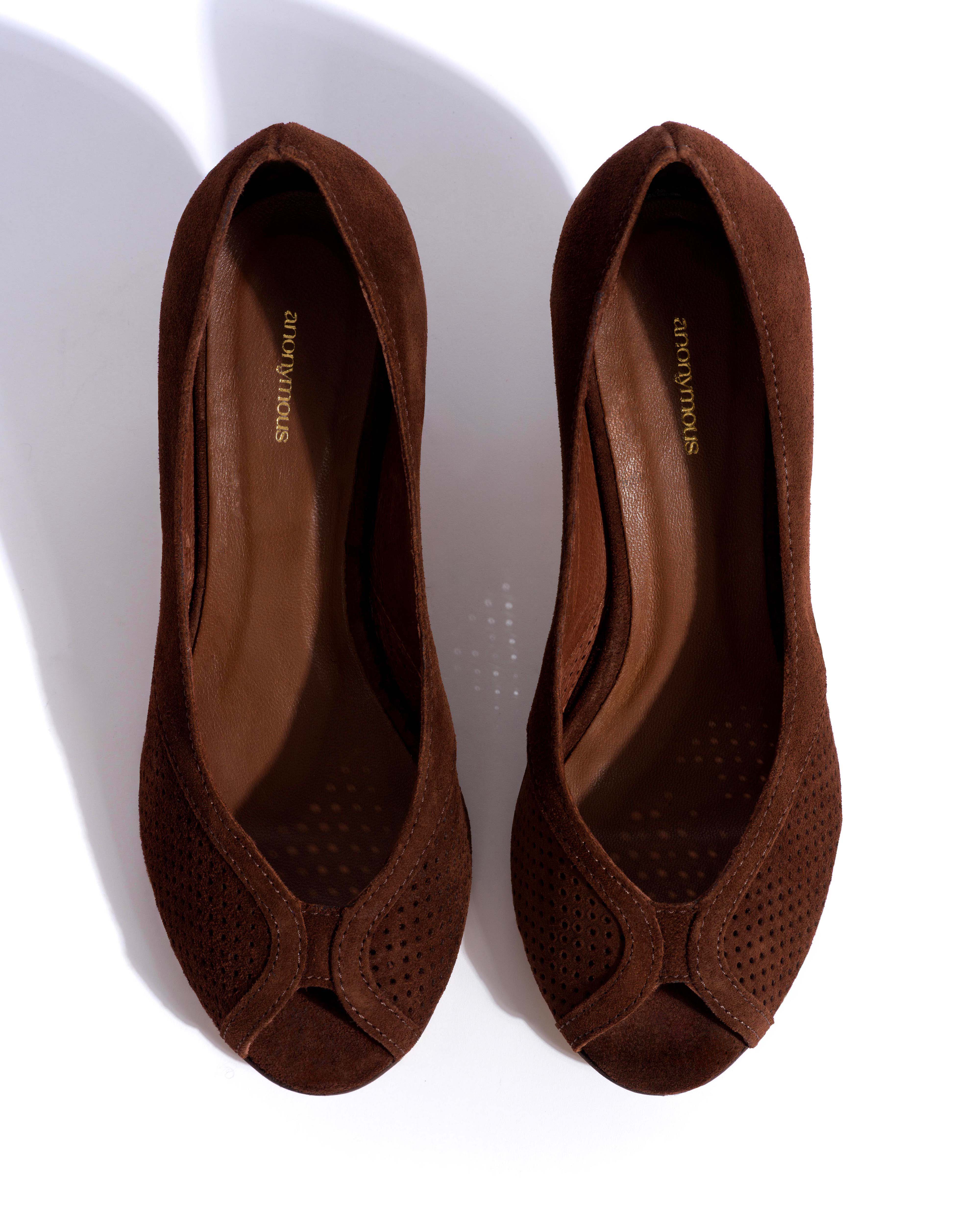 Tiffany stiletto Calf suede Chocolate - Image 4