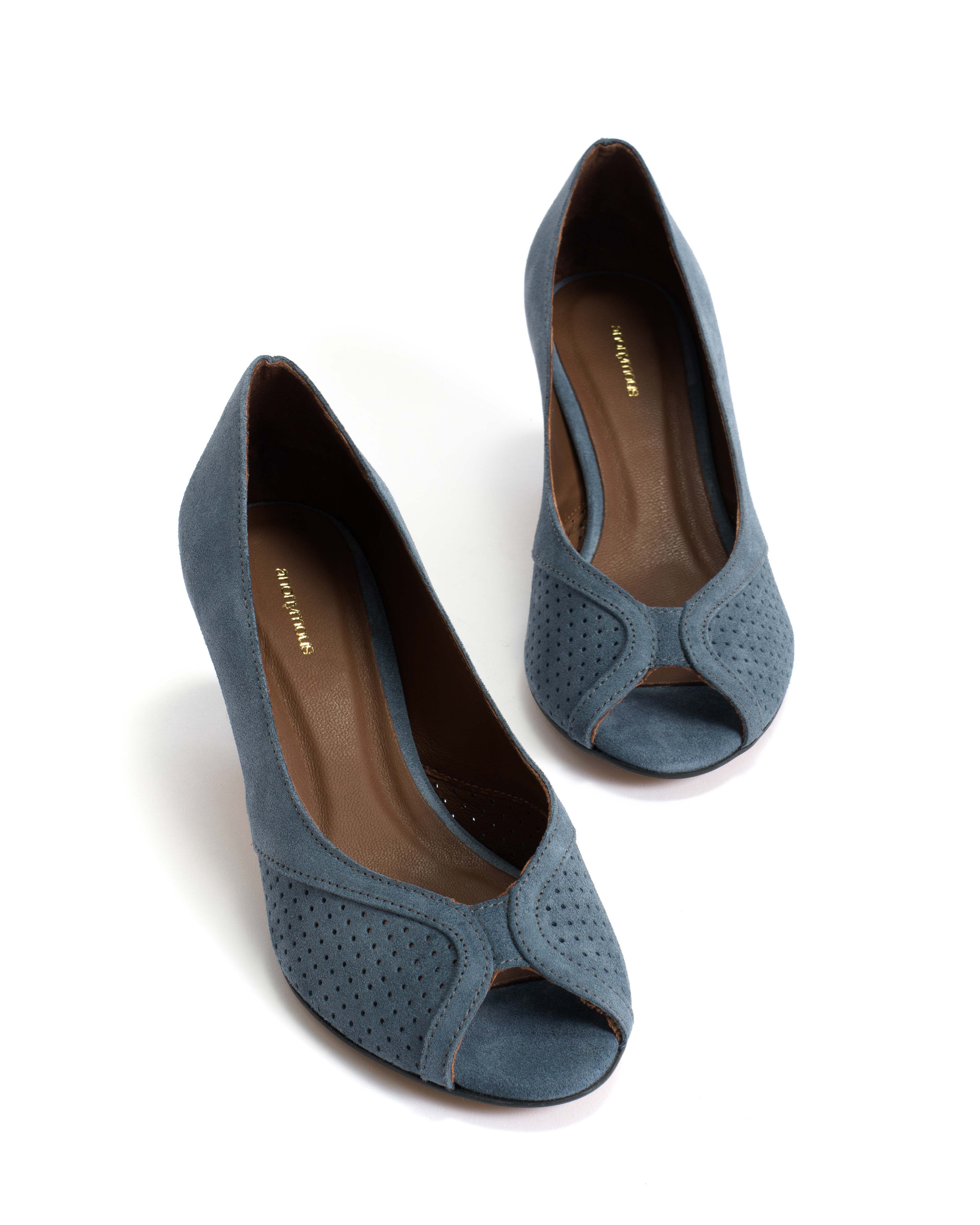 Tiffany stiletto Calf suede Denim blue - Image 6